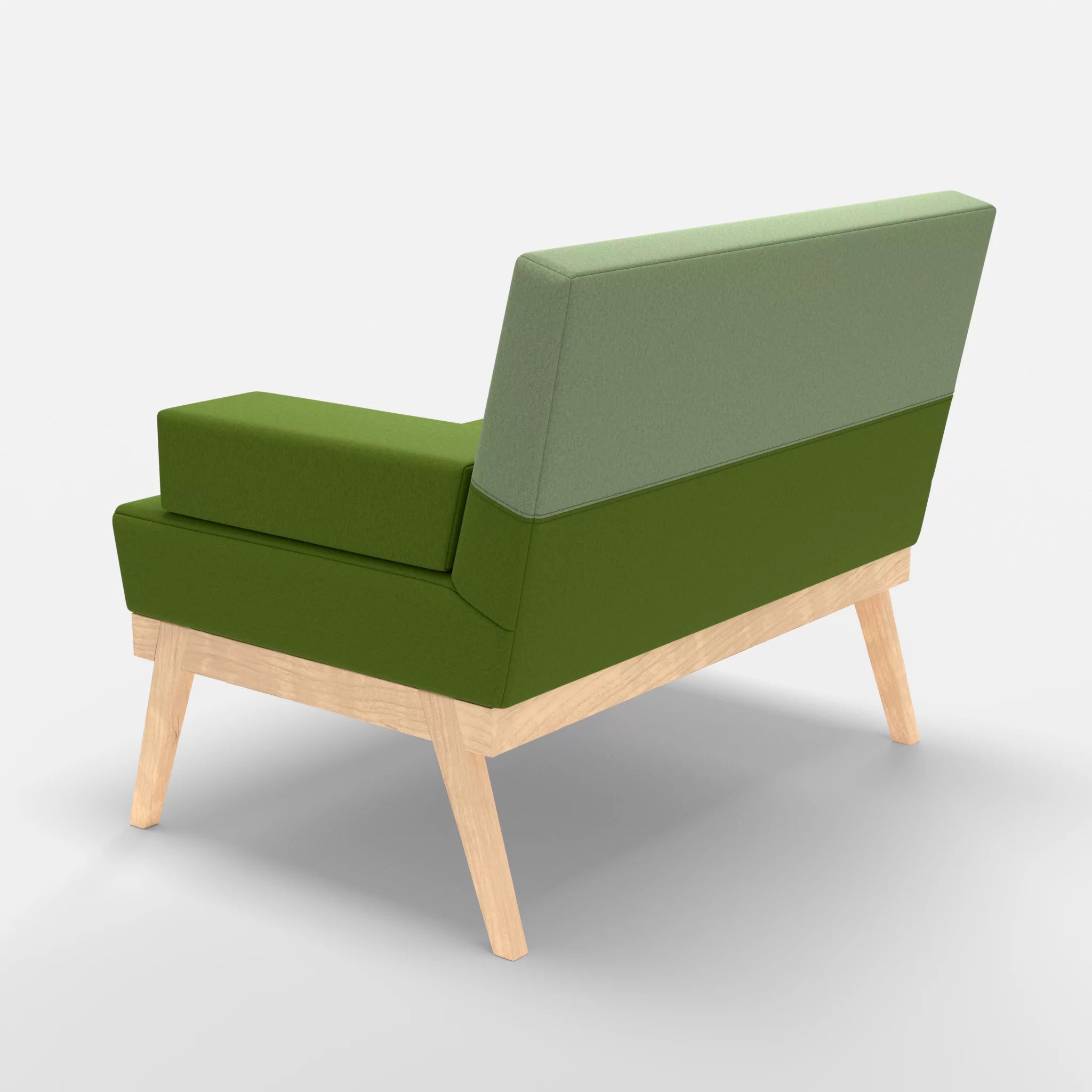 1er Sitzsofa Bauz dama0027-dama0042 in Grün und Hellgrün von hinten