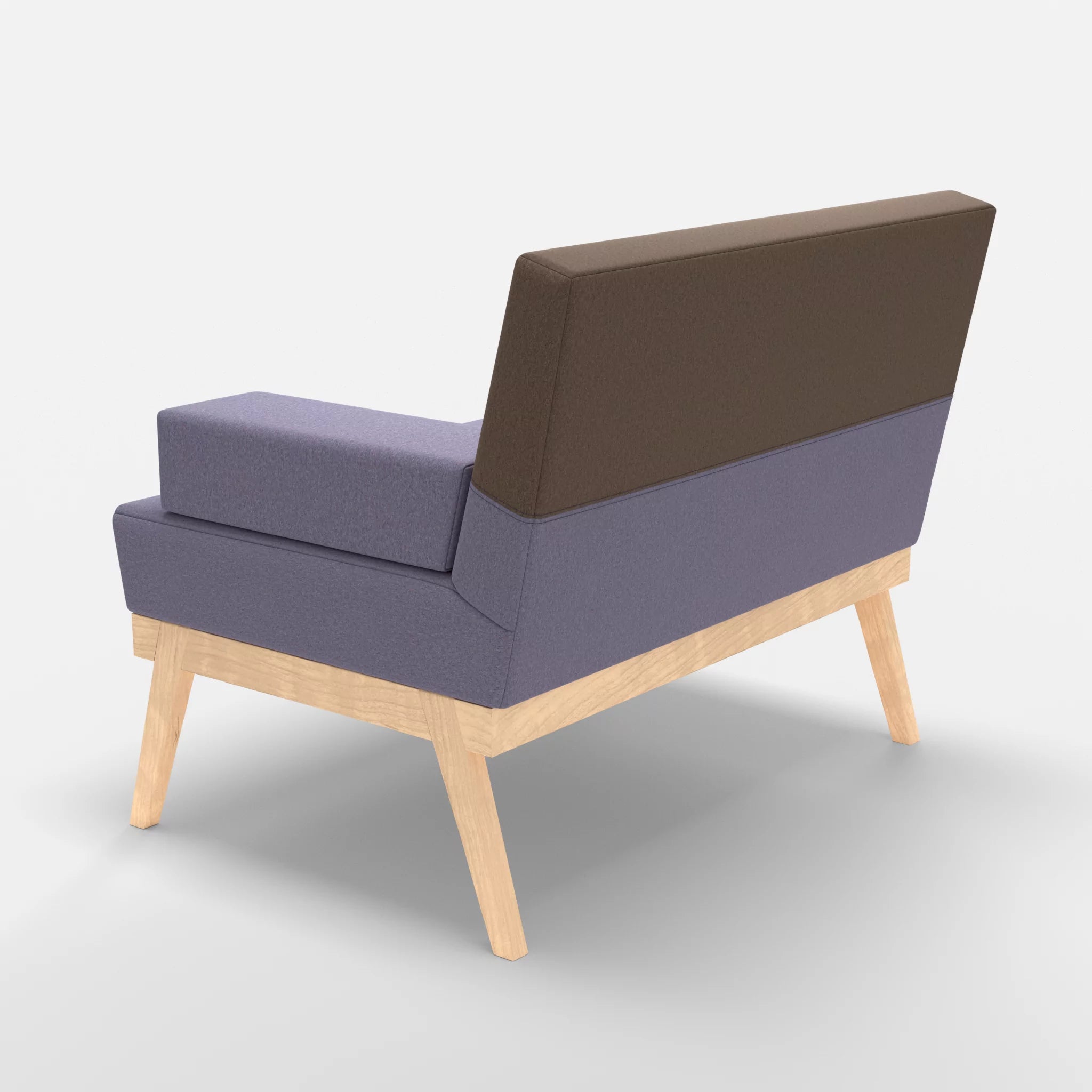 1er Sitzsofa Bauz dama0039-dama0051 in Flieder und Braun von hinten