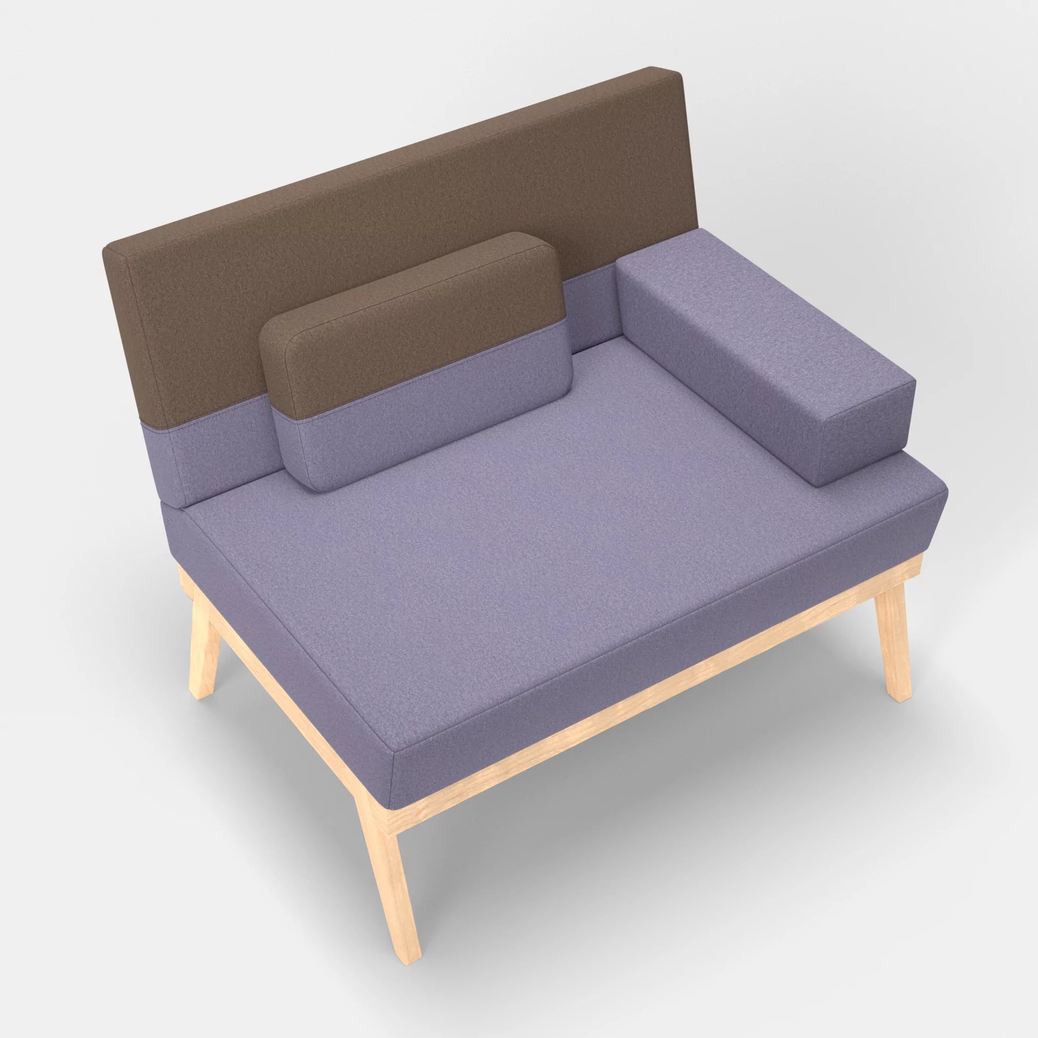 1er Sitzsofa Bauz dama0039-dama0051 in Flieder und Braun von oben
