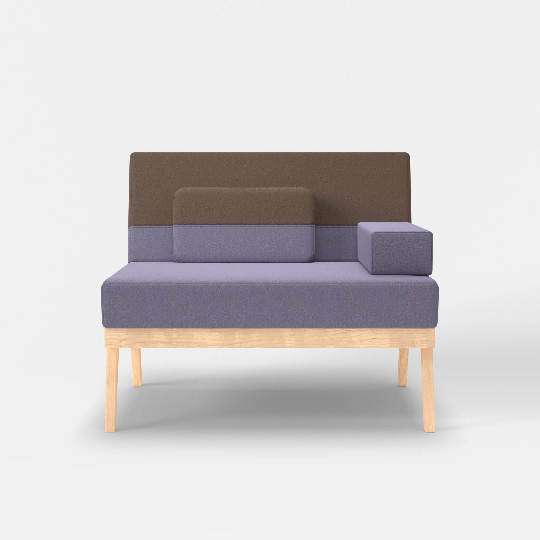 1er Sitzsofa Bauz dama0039-dama0051 in Flieder und Braun von vorne