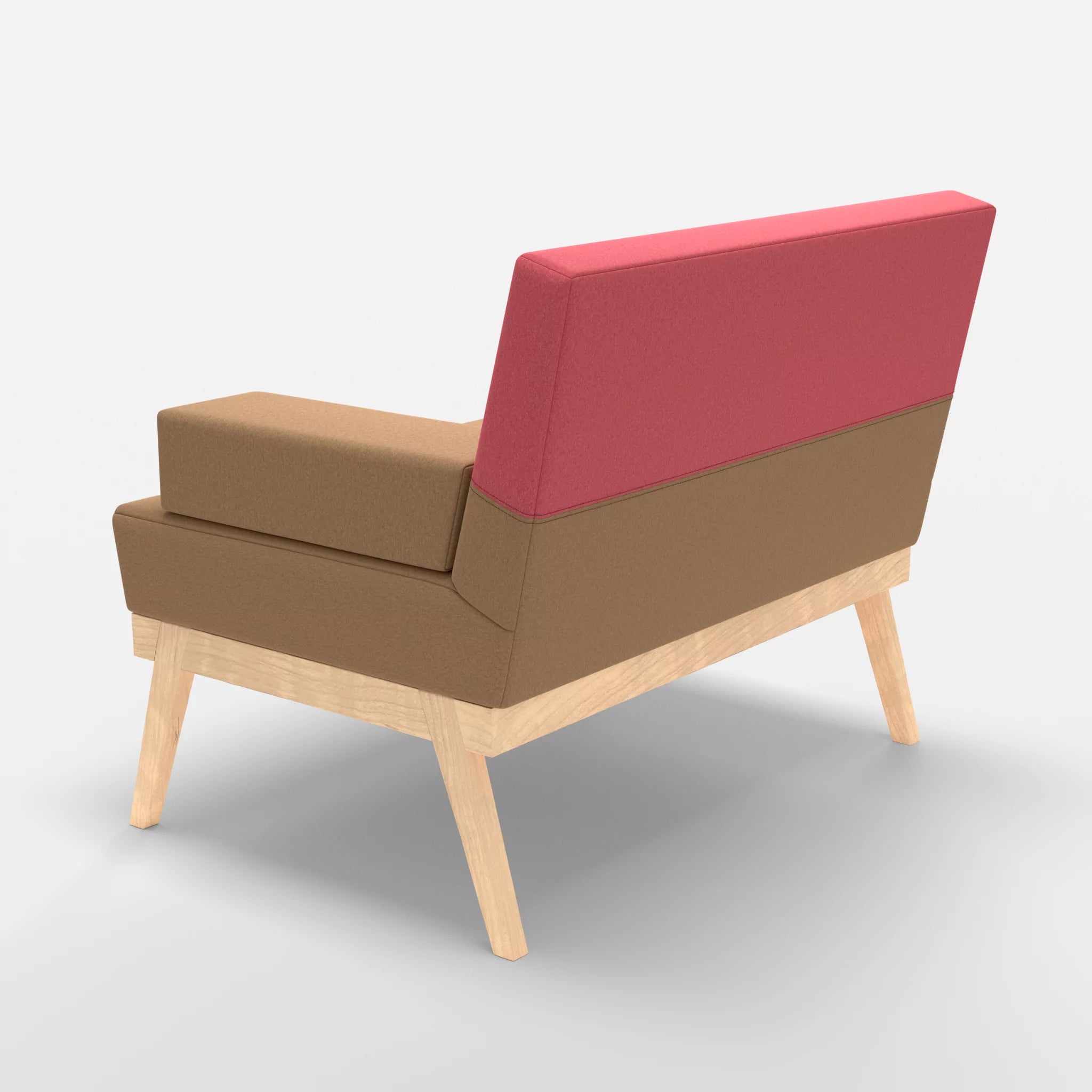 1er Sitzsofa Bauz dama0056-dama0083 in Beige und Pink von hinten
