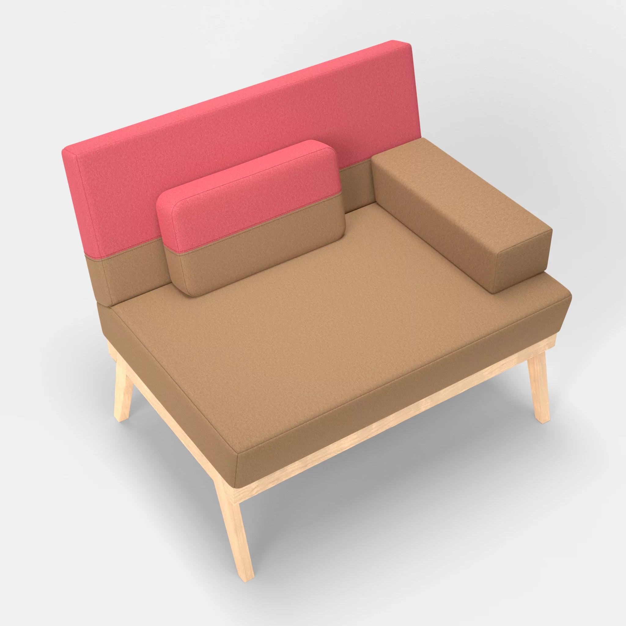 1er Sitzsofa Bauz dama0056-dama0083 in Beige und Pink von oben