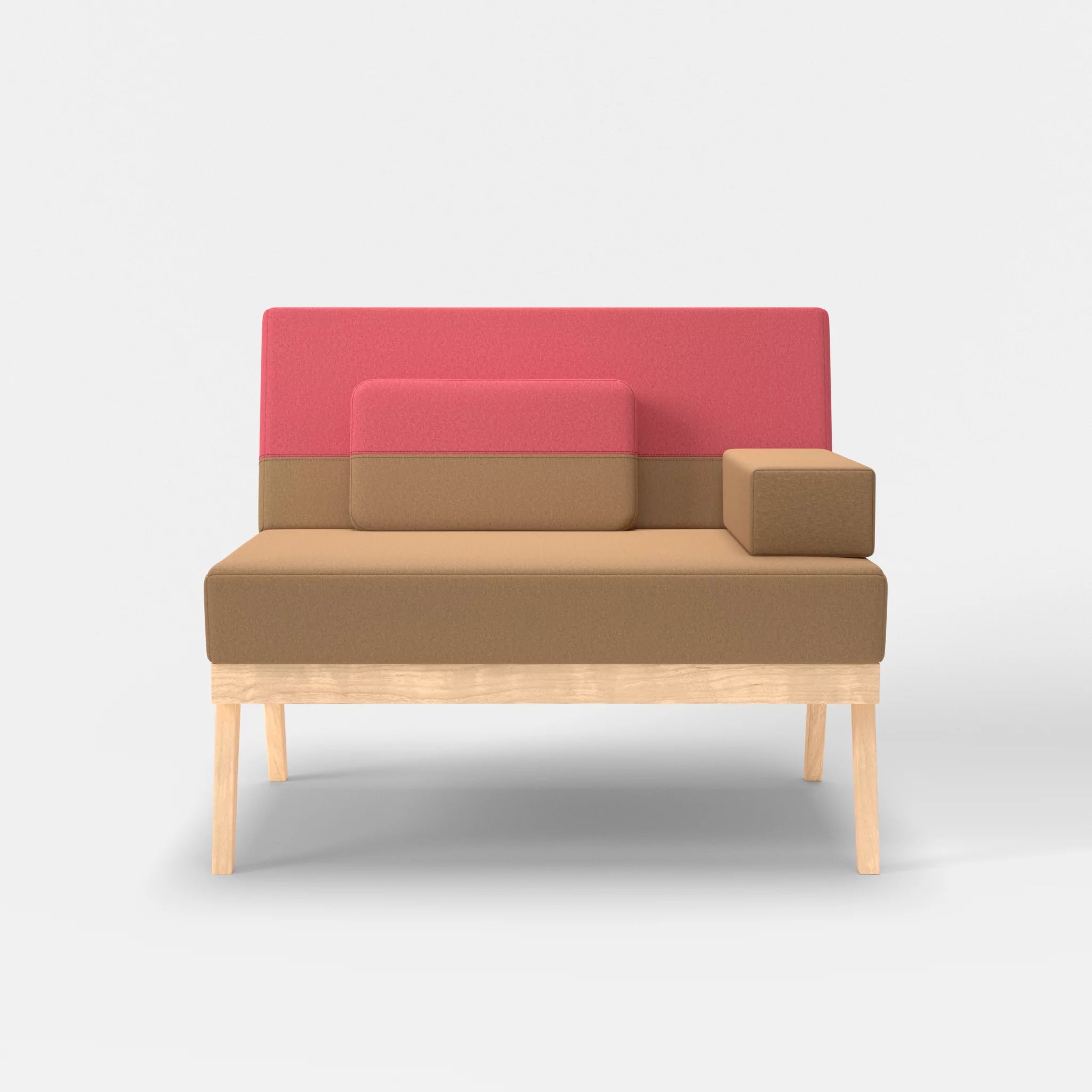 1er Sitzsofa Bauz dama0056-dama0083 in Beige und Pink von vorne
