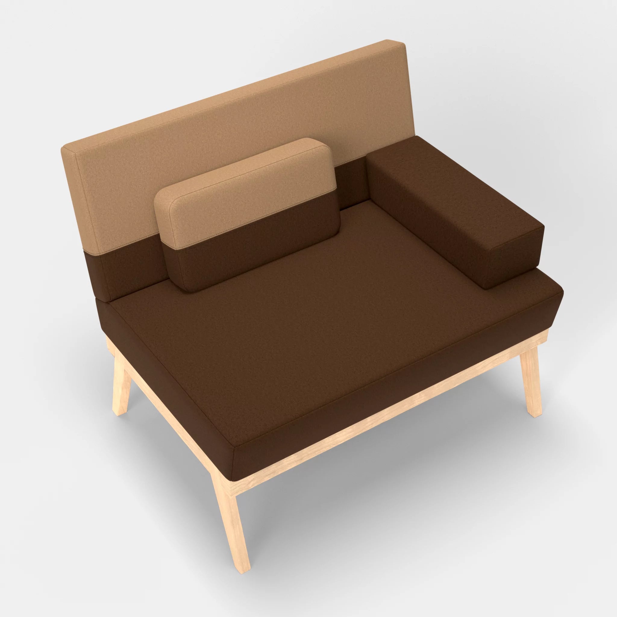1er Sitzsofa Bauz dama0060-dama0056 in Braun und Beige von oben