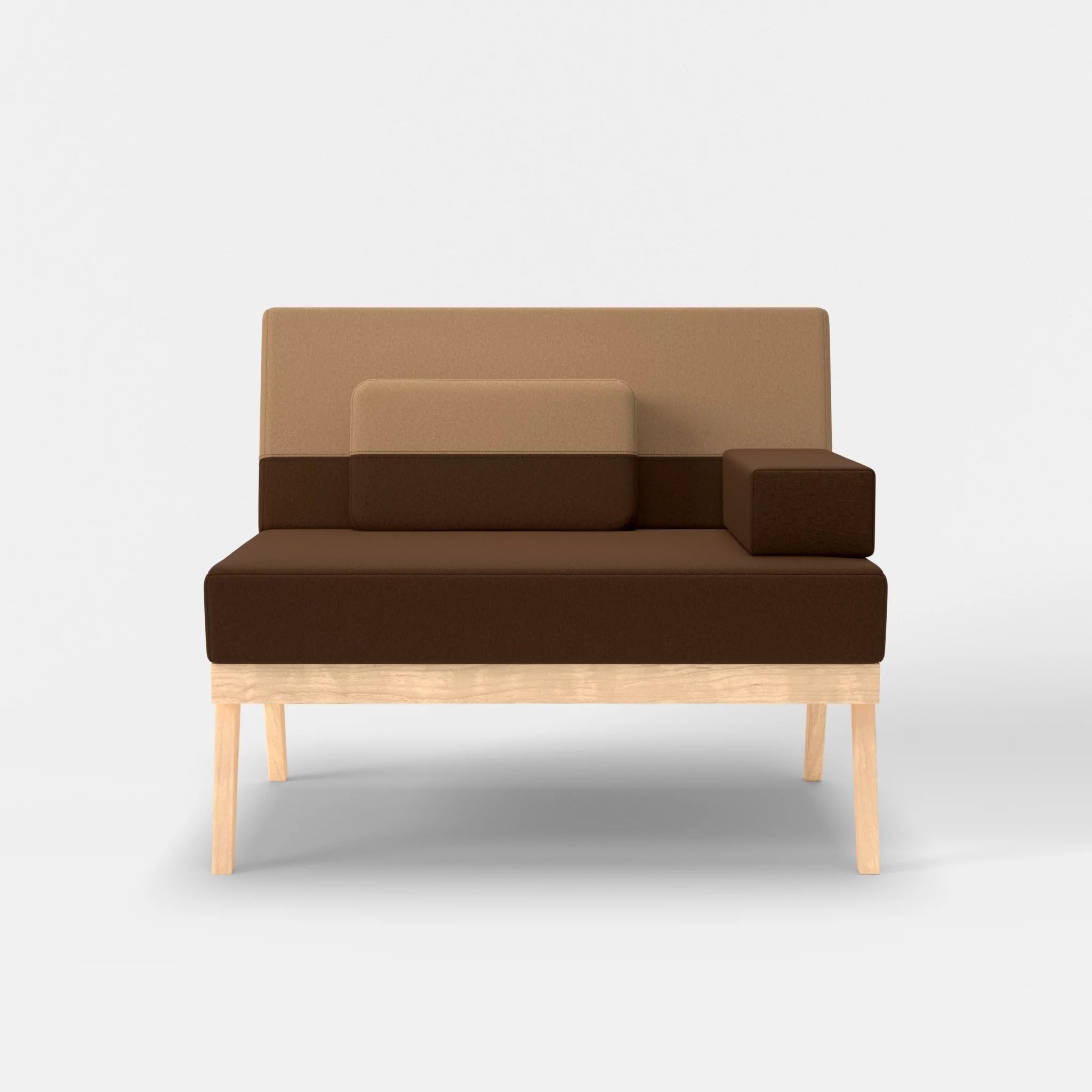 1er Sitzsofa Bauz dama0060-dama0056 in Braun und Beige von vorne