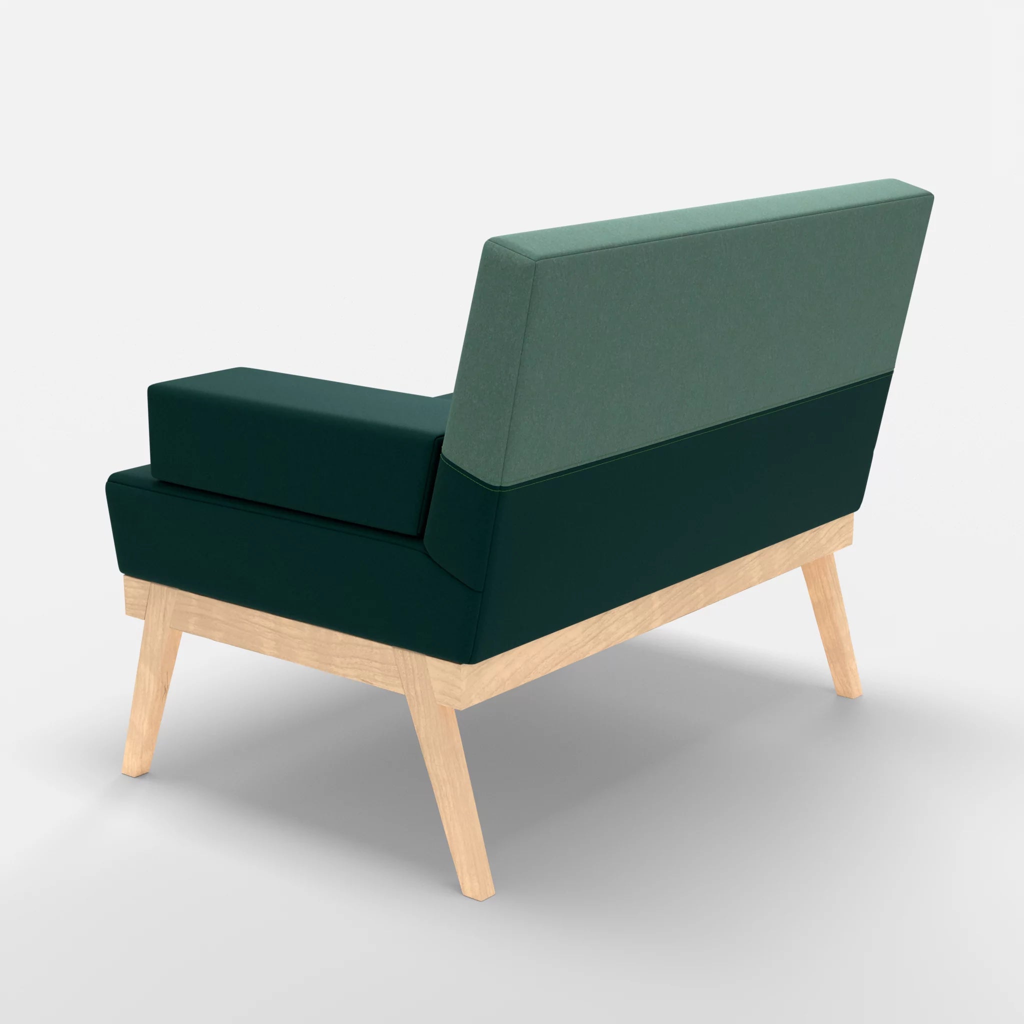1er Sitzsofa Bauz dama0073-dama0045 in Petrol und Türkis von hinten