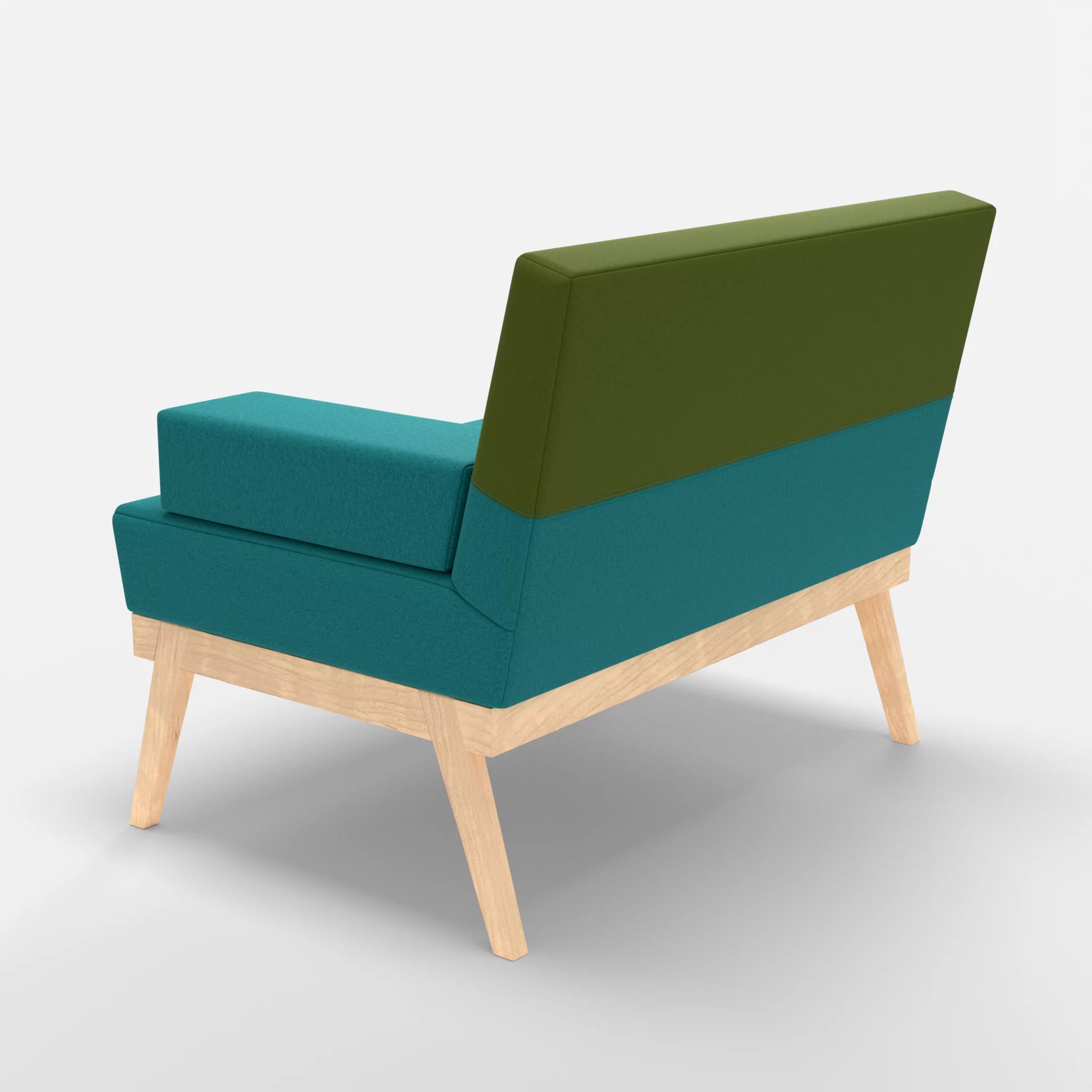 1er Sitzsofa Bauz dama0076-dama0059 in Türkis und Grün von hinten