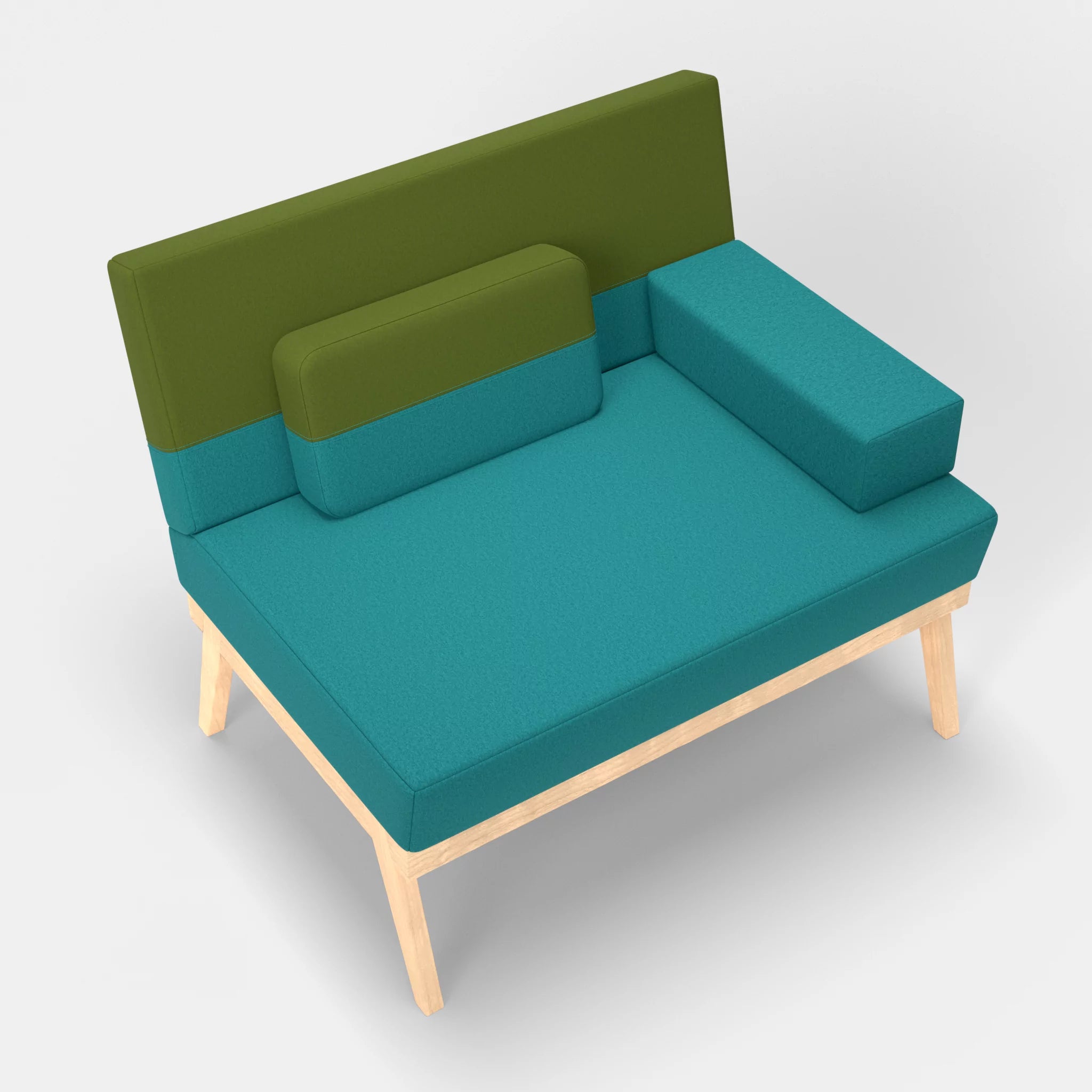 1er Sitzsofa Bauz dama0076-dama0059 in Türkis und Grün von oben