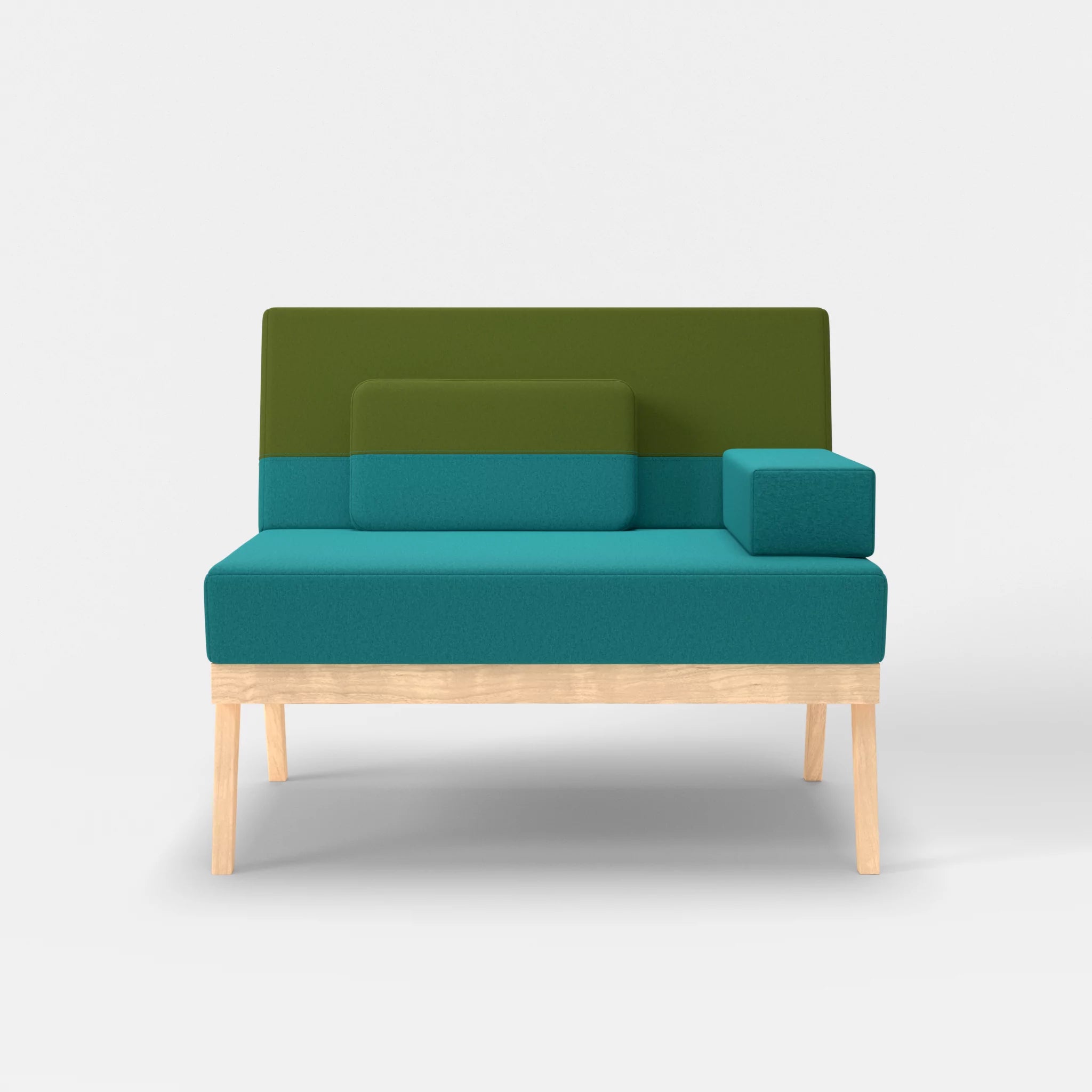 1er Sitzsofa Bauz dama0076-dama0059 in Türkis und Grün von vorne