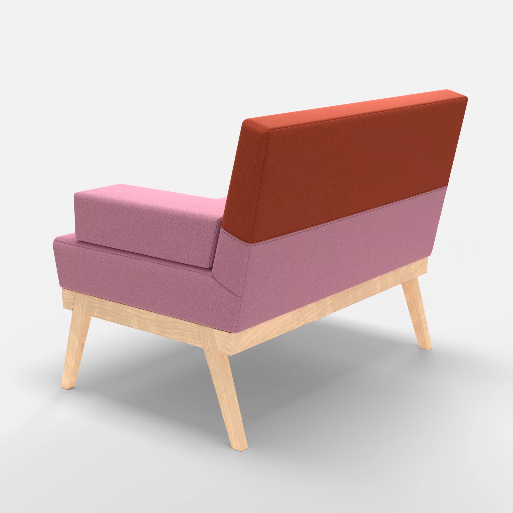 1er Sitzsofa Bauz dama0084-dama0062 in Rosa und Orange von hinten