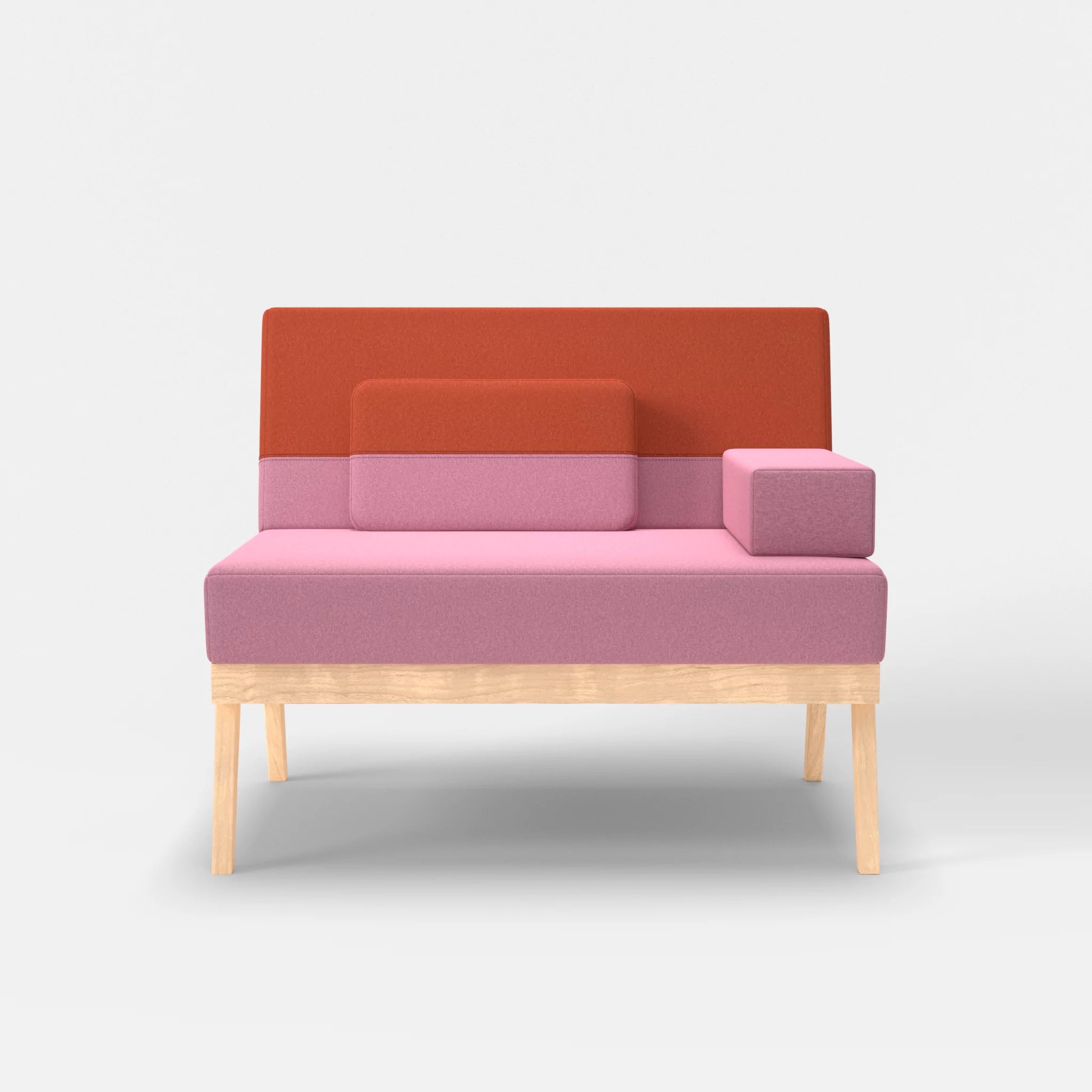 1er Sitzsofa Bauz dama0084-dama0062 in Rosa und Orange von vorne