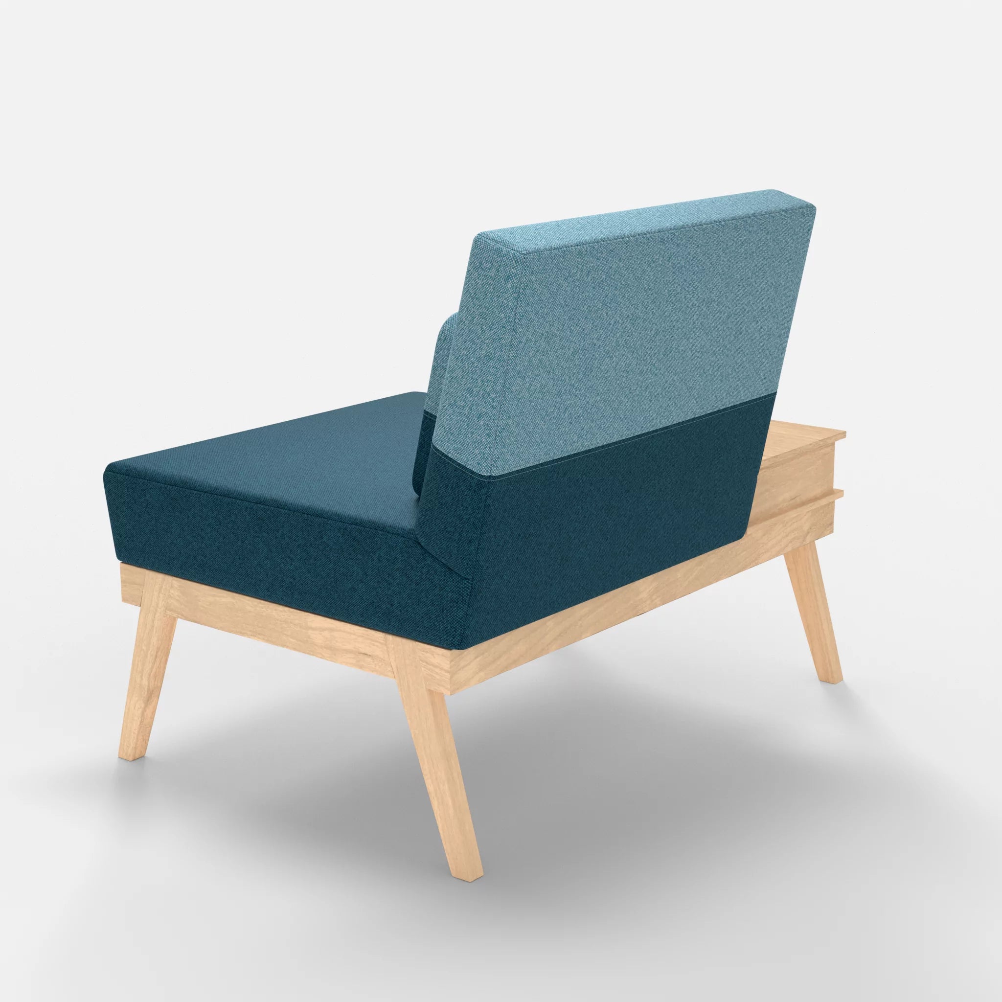 1er Sitzsofa Bauz mit Ablage links celia0203-celia0209 in Blau und Türkis von hinten