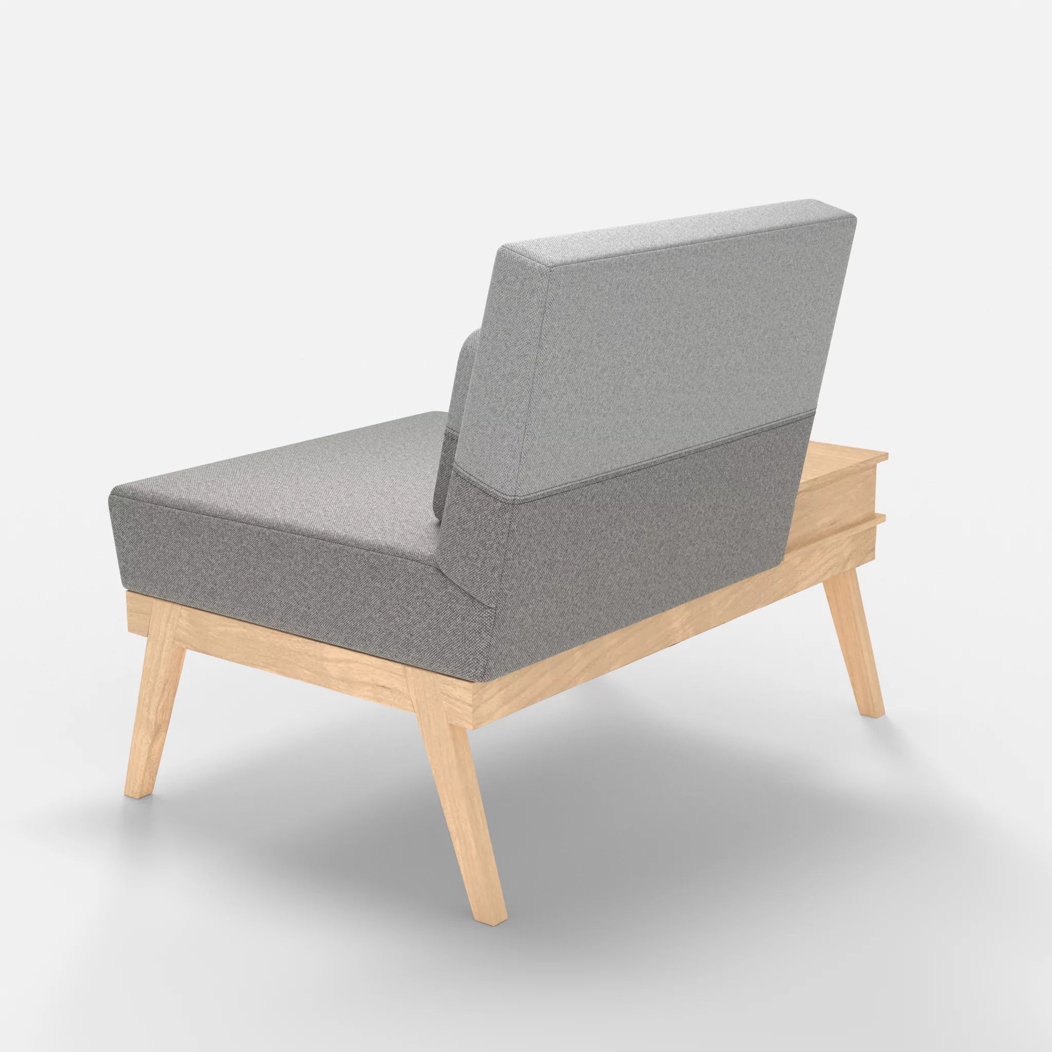 1er Sitzsofa Bauz mit Ablage links celia0208-celia0204 in Mittelgrau und Hellgrau von hinten