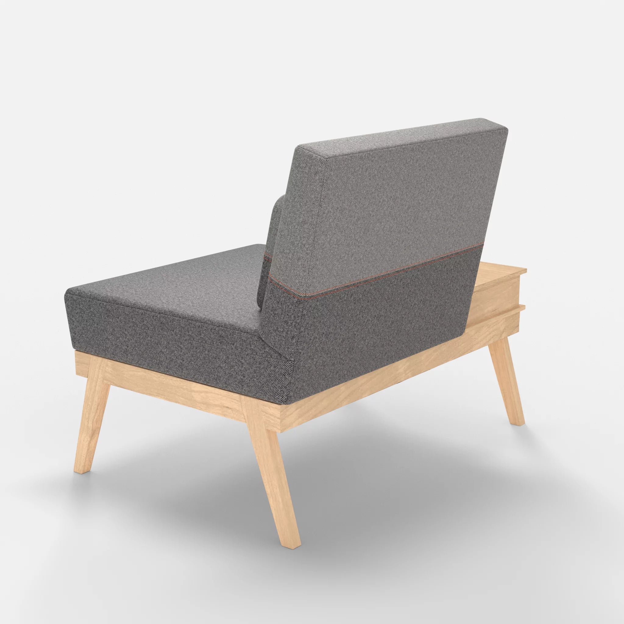 1er Sitzsofa Bauz mit Ablage links celia0218-celia0208 in Dunkelgrau und Mittelgrau von hinten