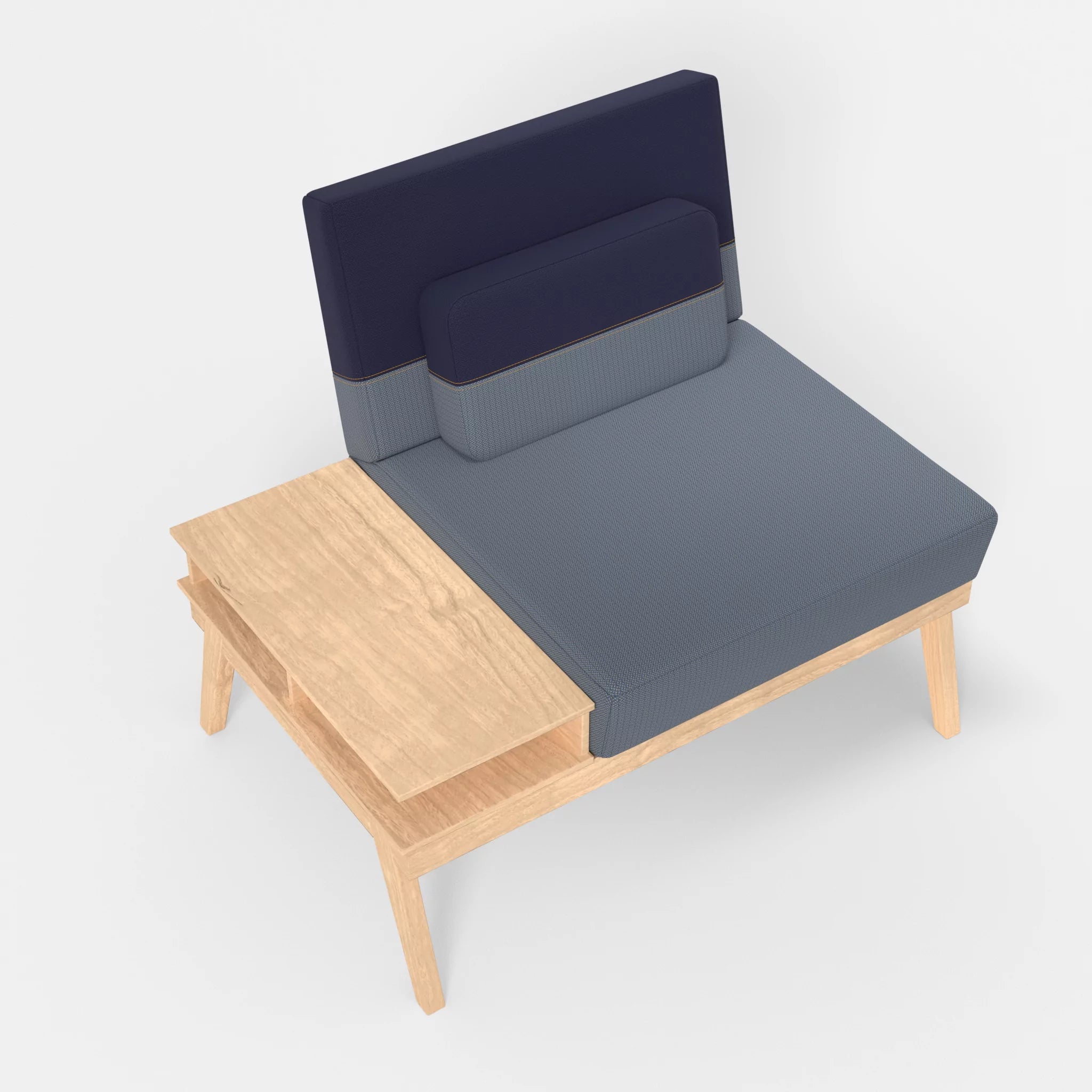 1er Sitzsofa Bauz mit Ablage links credosea-credonavy in Blau und Navy von oben