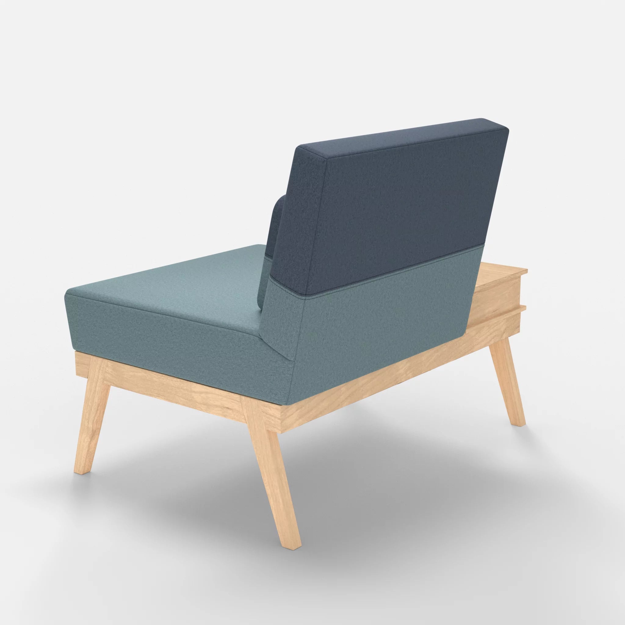 1er Sitzsofa Bauz mit Ablage links dama0016-dama0075 in Hellblau und Blau von hinten
