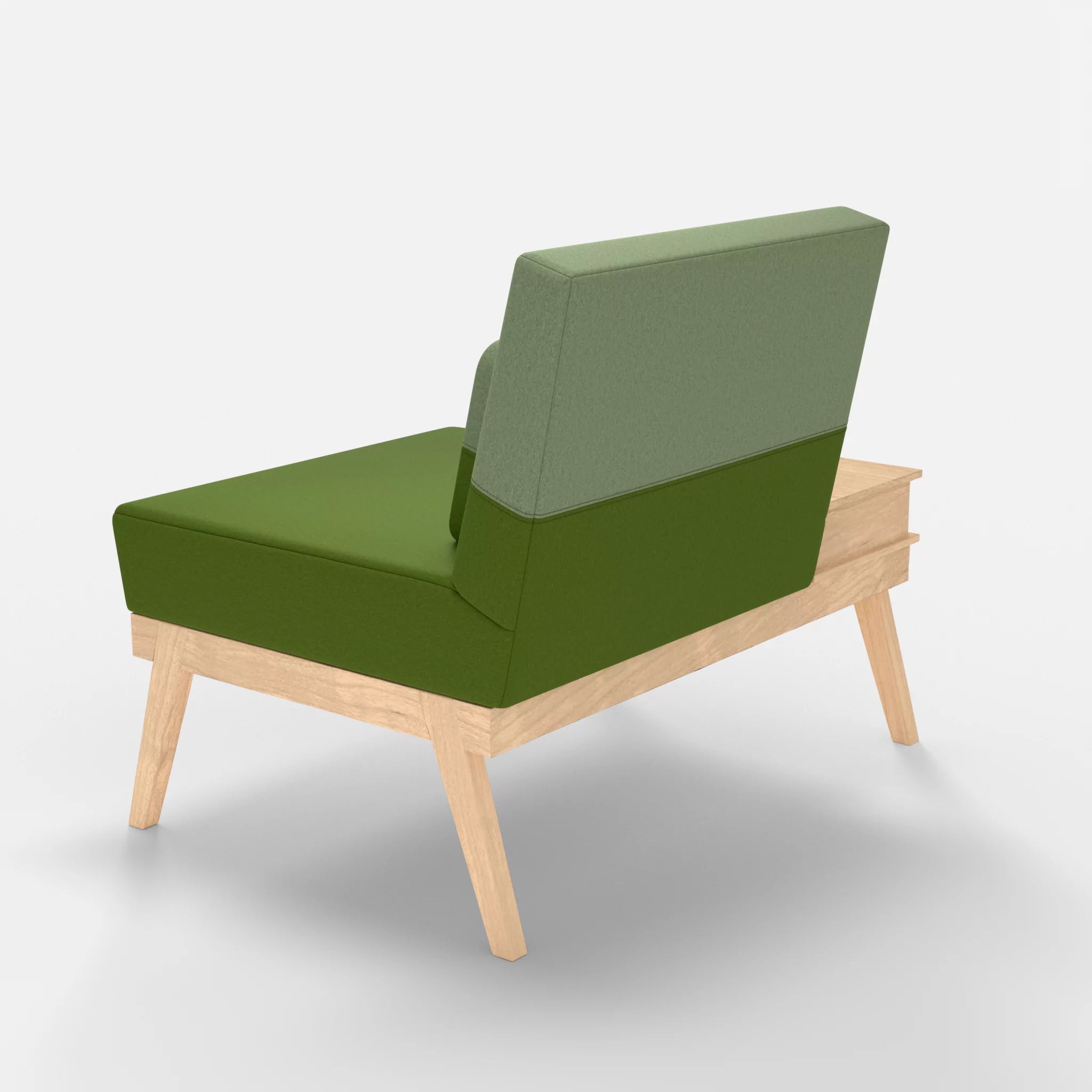 1er Sitzsofa Bauz mit Ablage links dama0027-dama0042 in Grün und Hellgrün von hinten