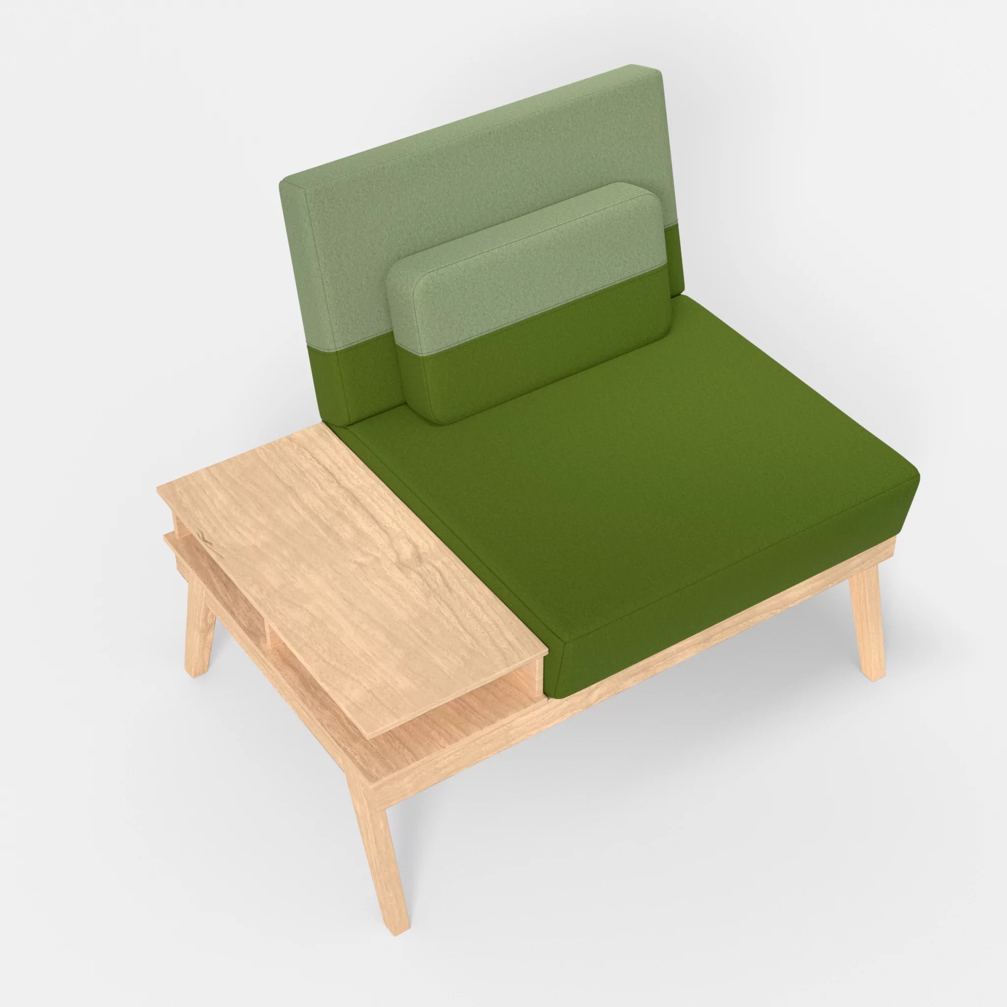 1er Sitzsofa Bauz mit Ablage links dama0027-dama0042 in Grün und Hellgrün von oben