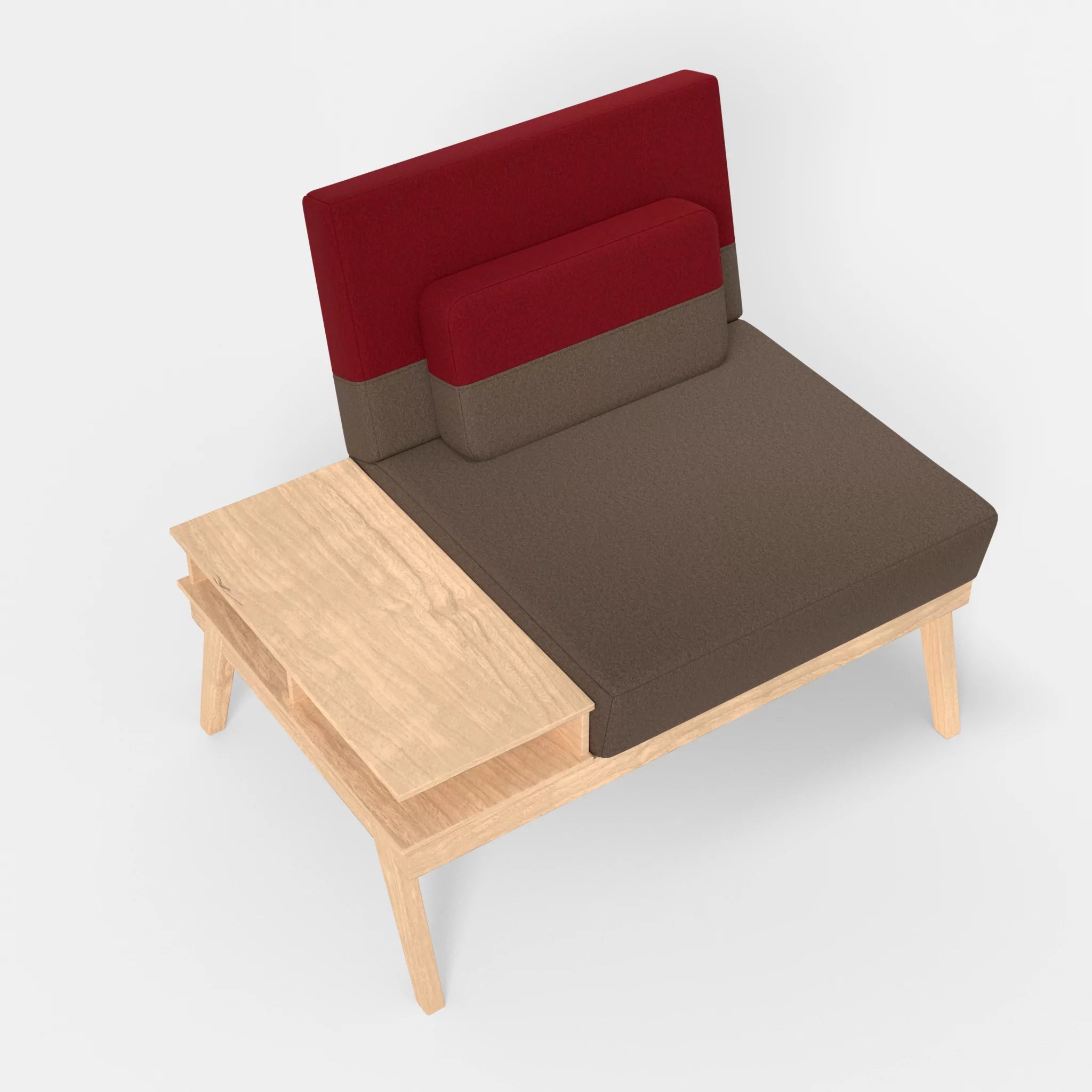 1er Sitzsofa Bauz mit Ablage links dama0051-dama0053 in Braun und Rot von oben