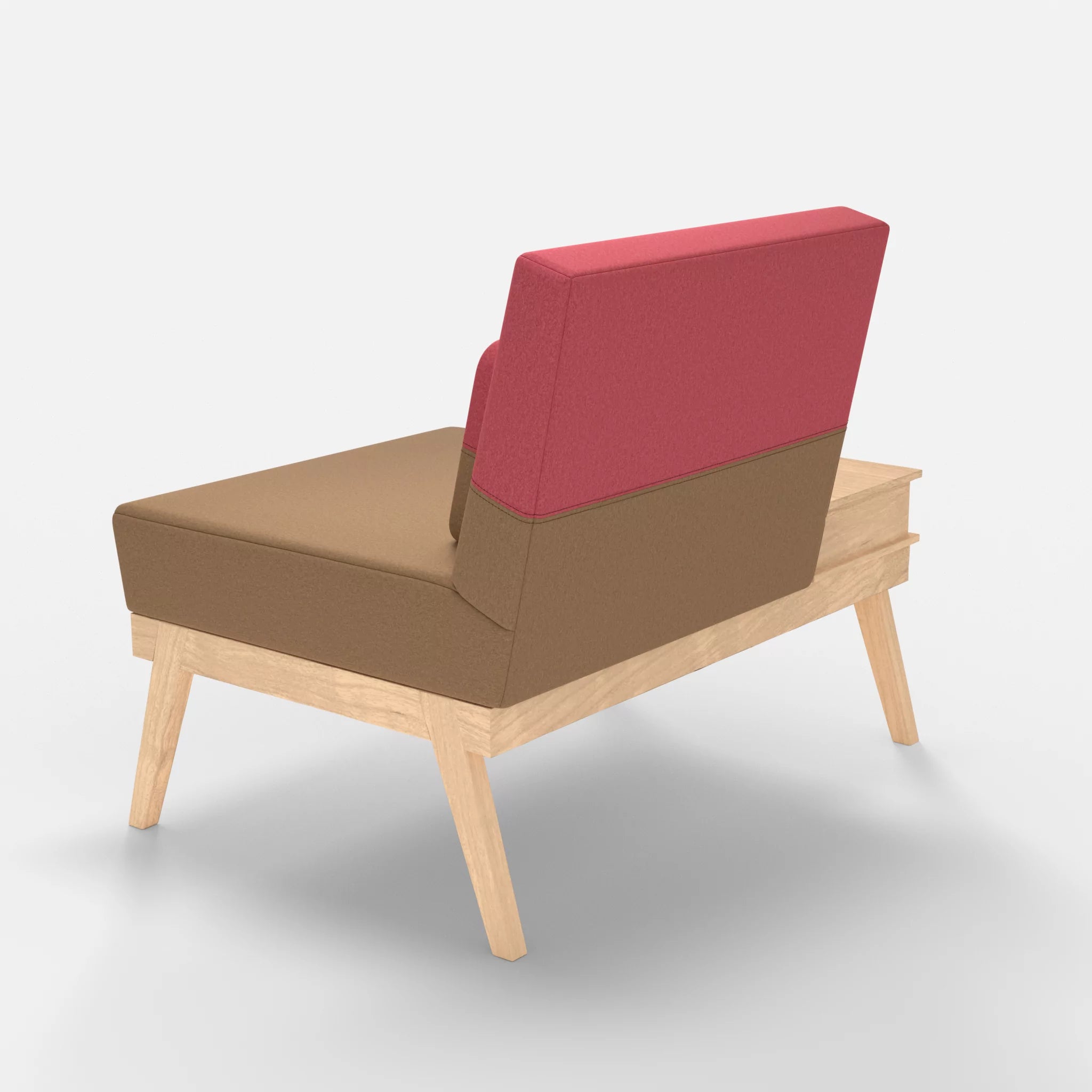 1er Sitzsofa Bauz mit Ablage links dama0056-dama0083 in Beige und Pink von hinten