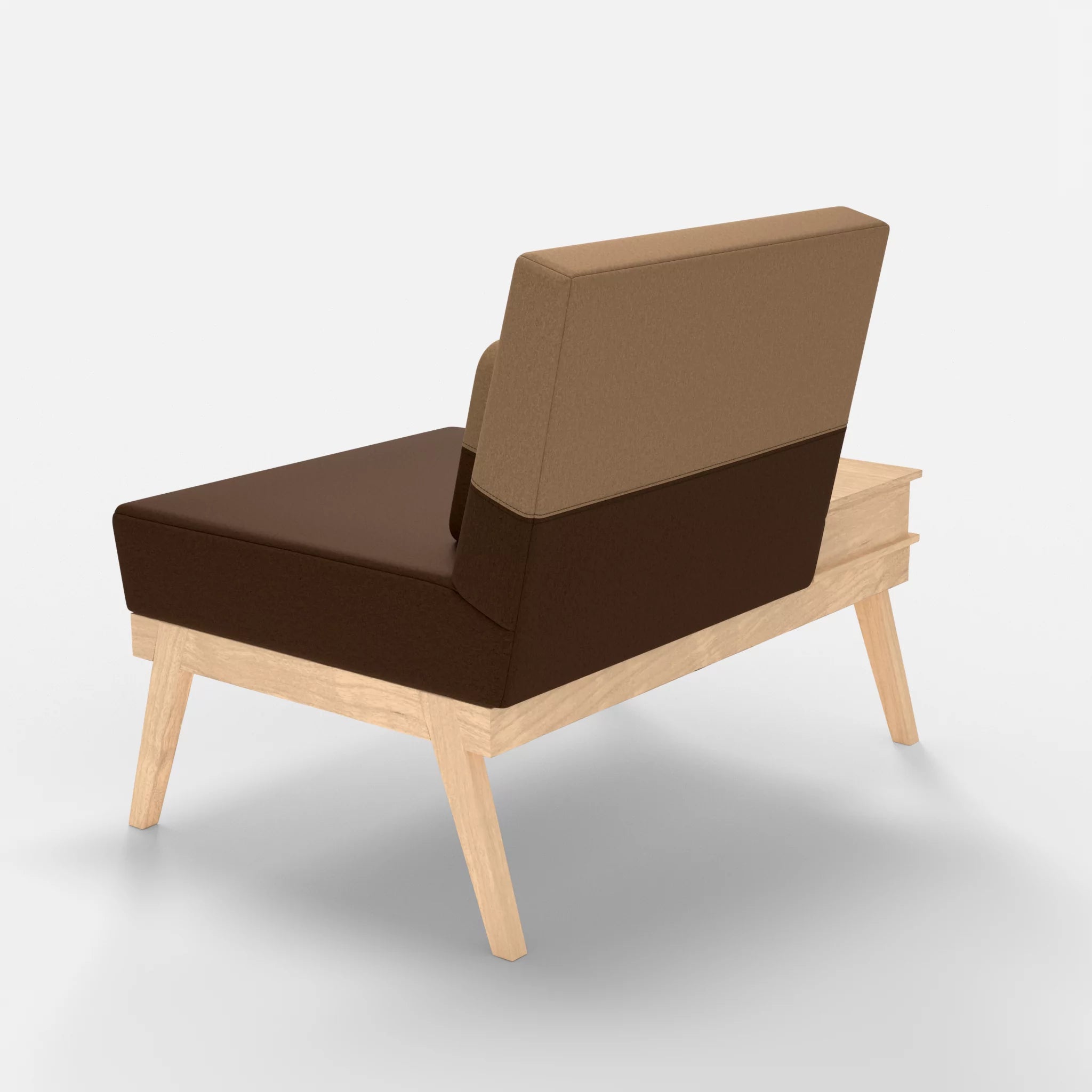 1er Sitzsofa Bauz mit Ablage links dama0060-dama0056 in Braun und Beige von hinten