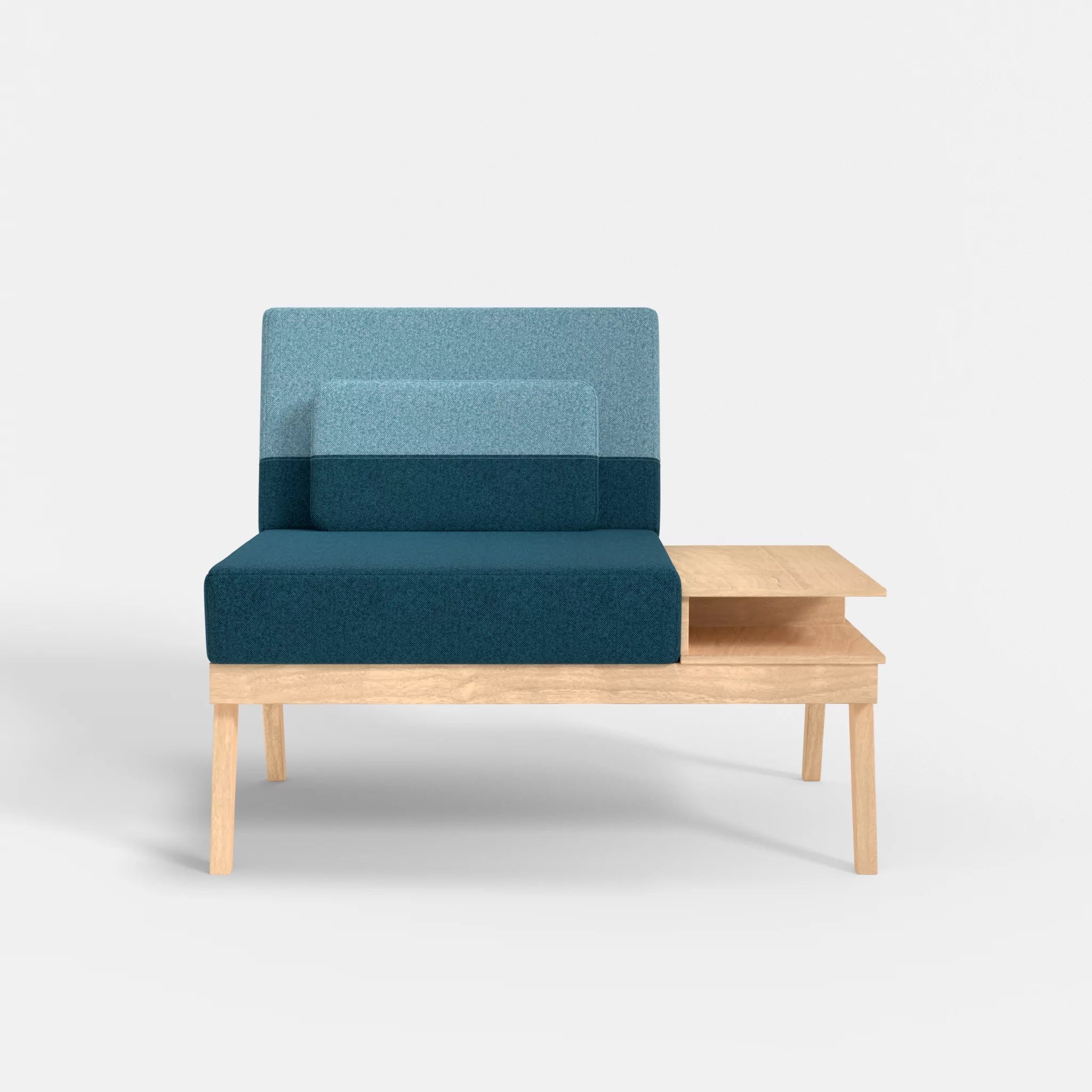 1er Sitzsofa Bauz mit Ablage rechts celia0203-celia0209 in Blau und Türkis von vorne