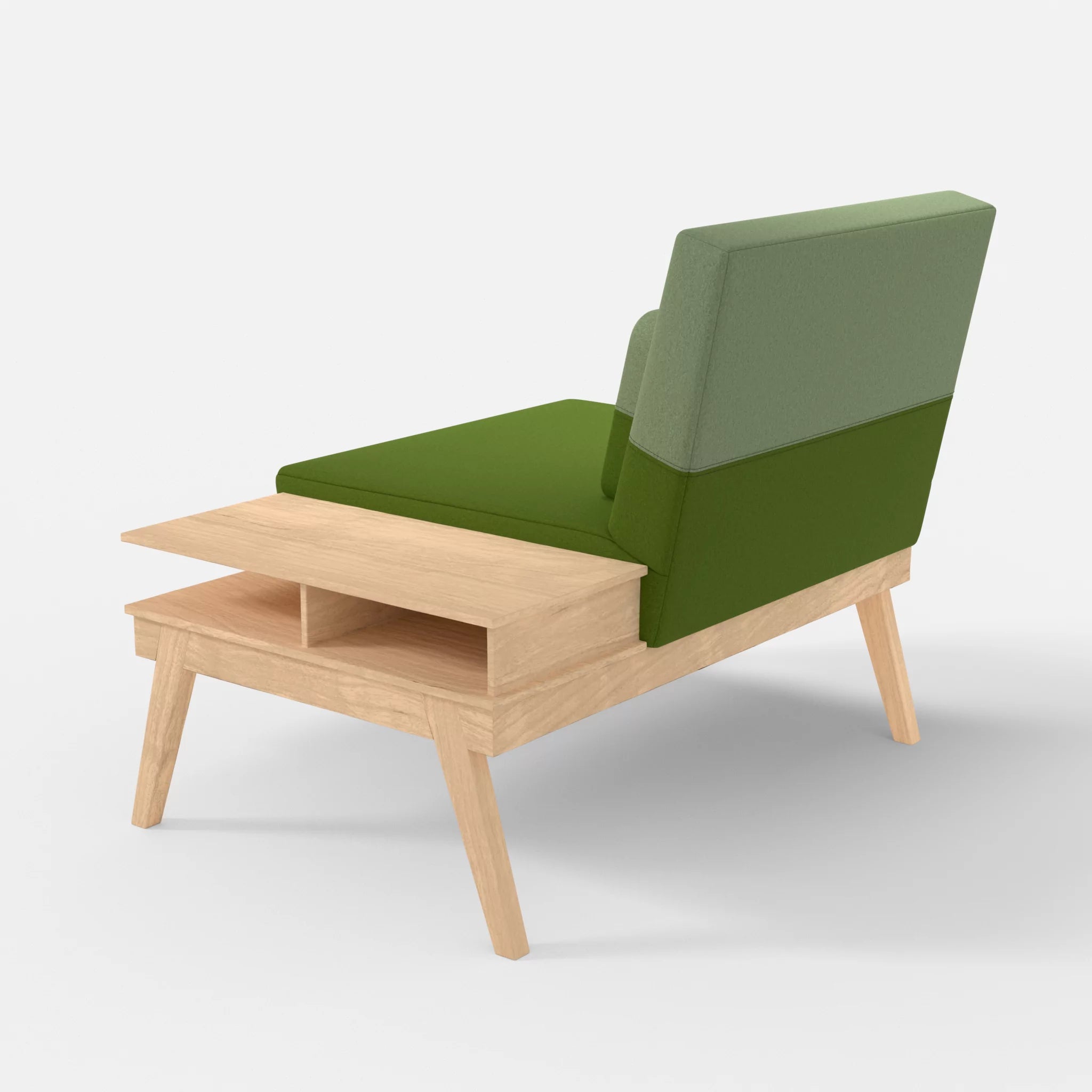 1er Sitzsofa Bauz mit Ablage rechts dama0027-dama0042 in Grün und Hellgrün von hinten