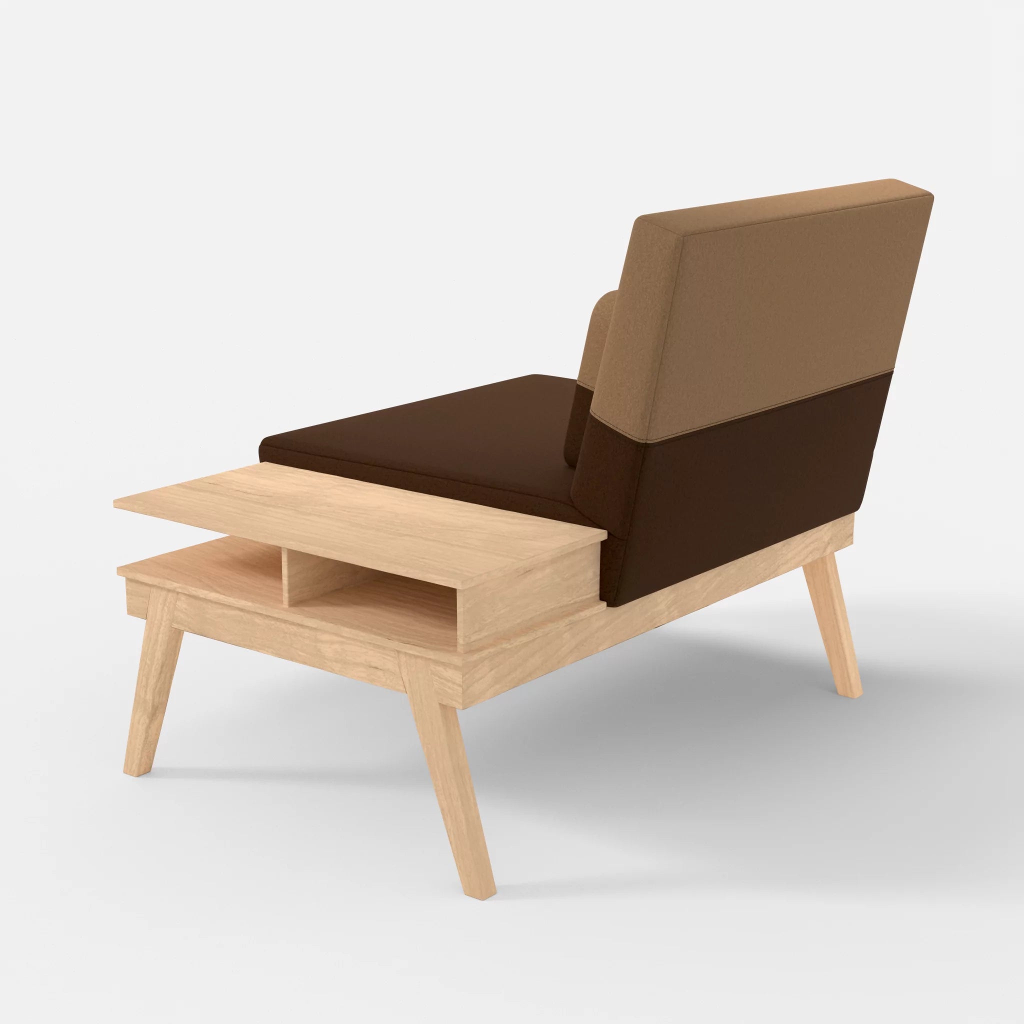 1er Sitzsofa Bauz mit Ablage rechts dama0060-dama0056 in Braun und Beige von hinten