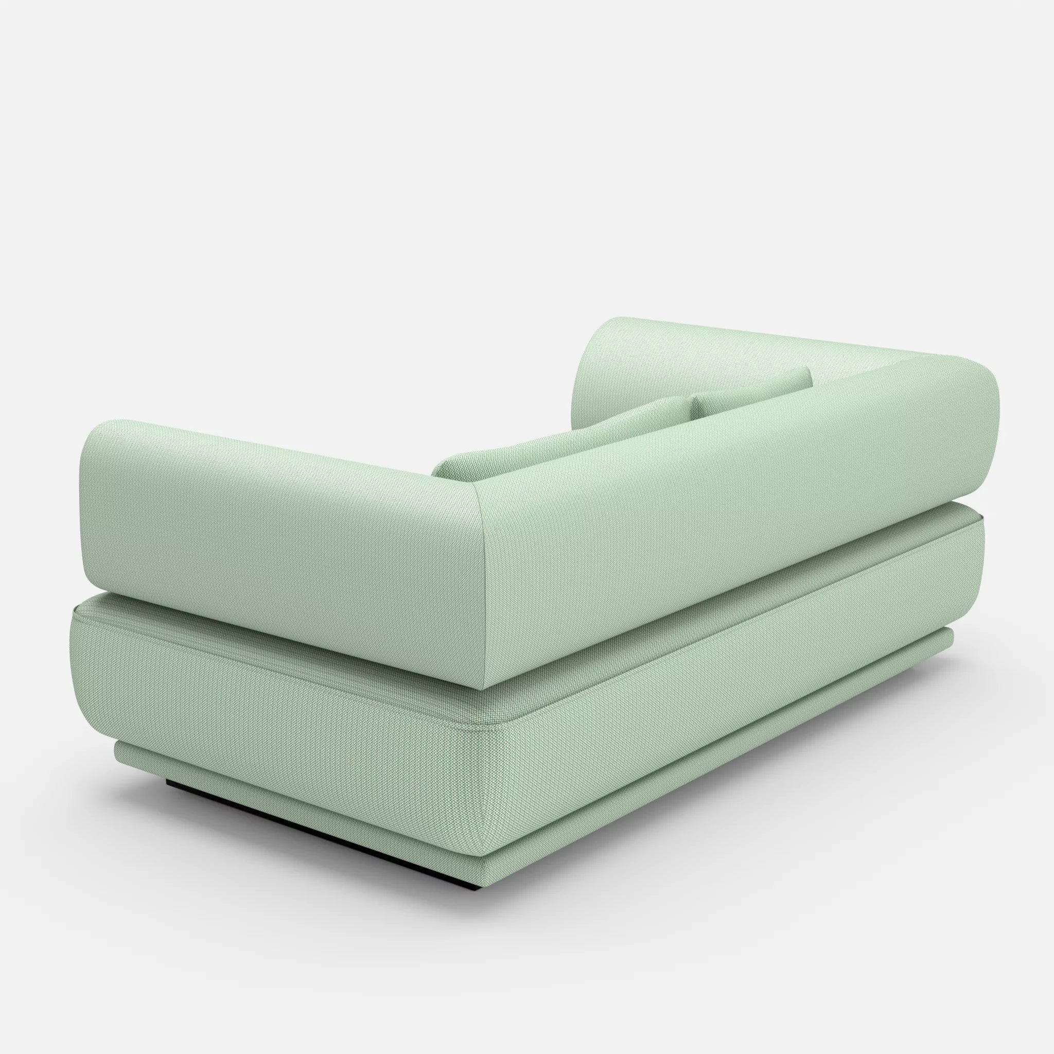 2 Sitzer Lounge Sofa Gordo credoaloe in Hellgrün von hinten