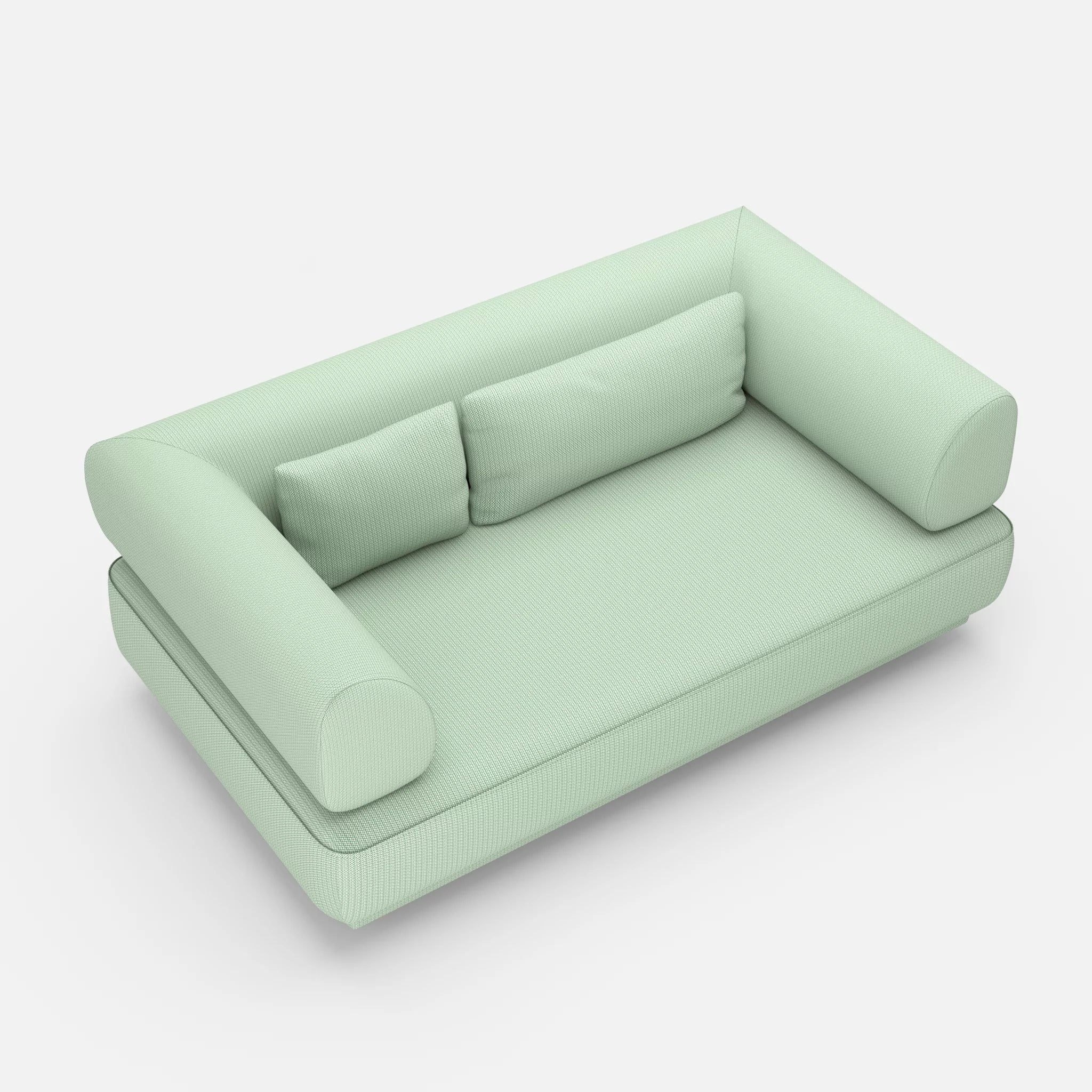 2 Sitzer Lounge Sofa Gordo credoaloe in Hellgrün von oben