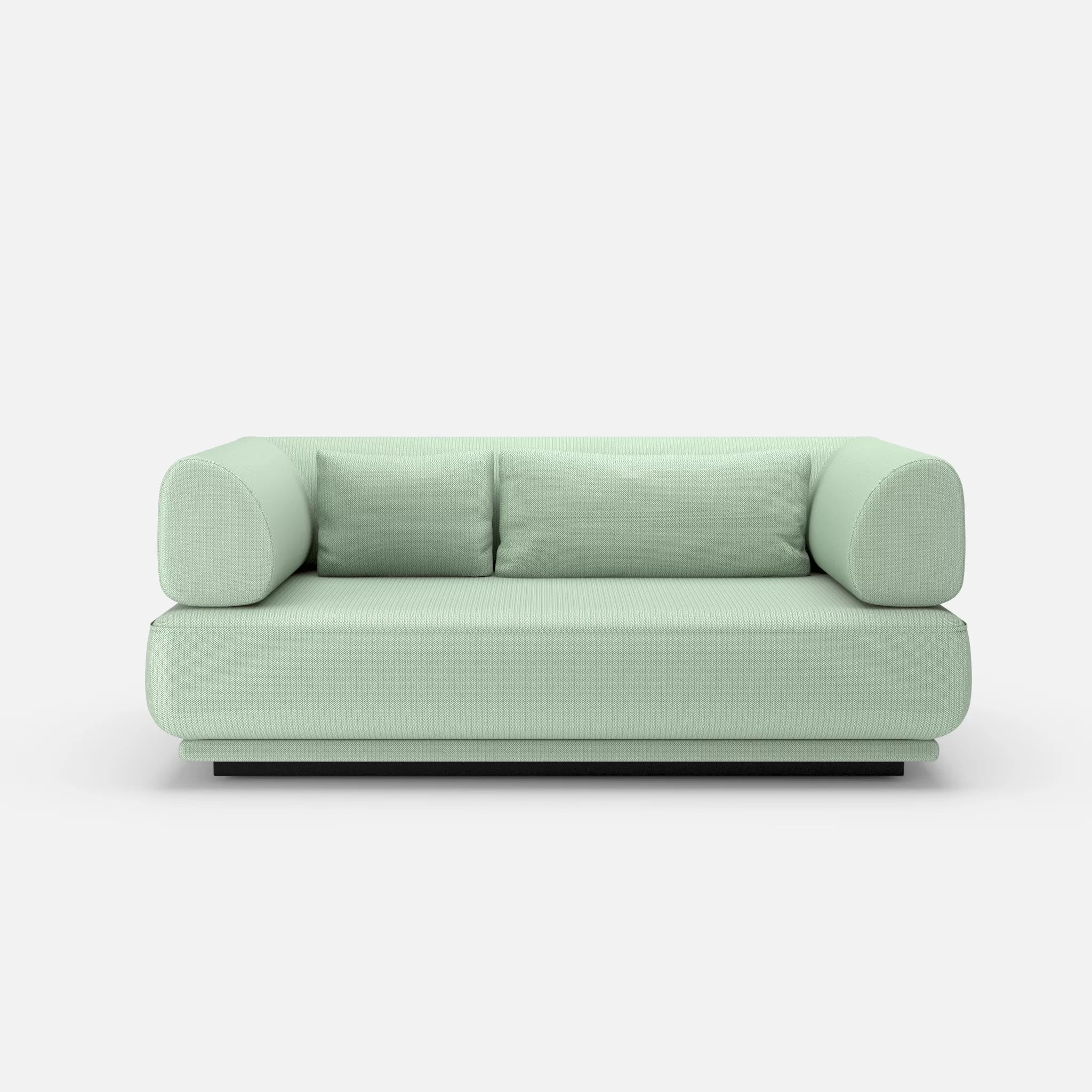 2 Sitzer Lounge Sofa Gordo credoaloe in Hellgrün von vorne