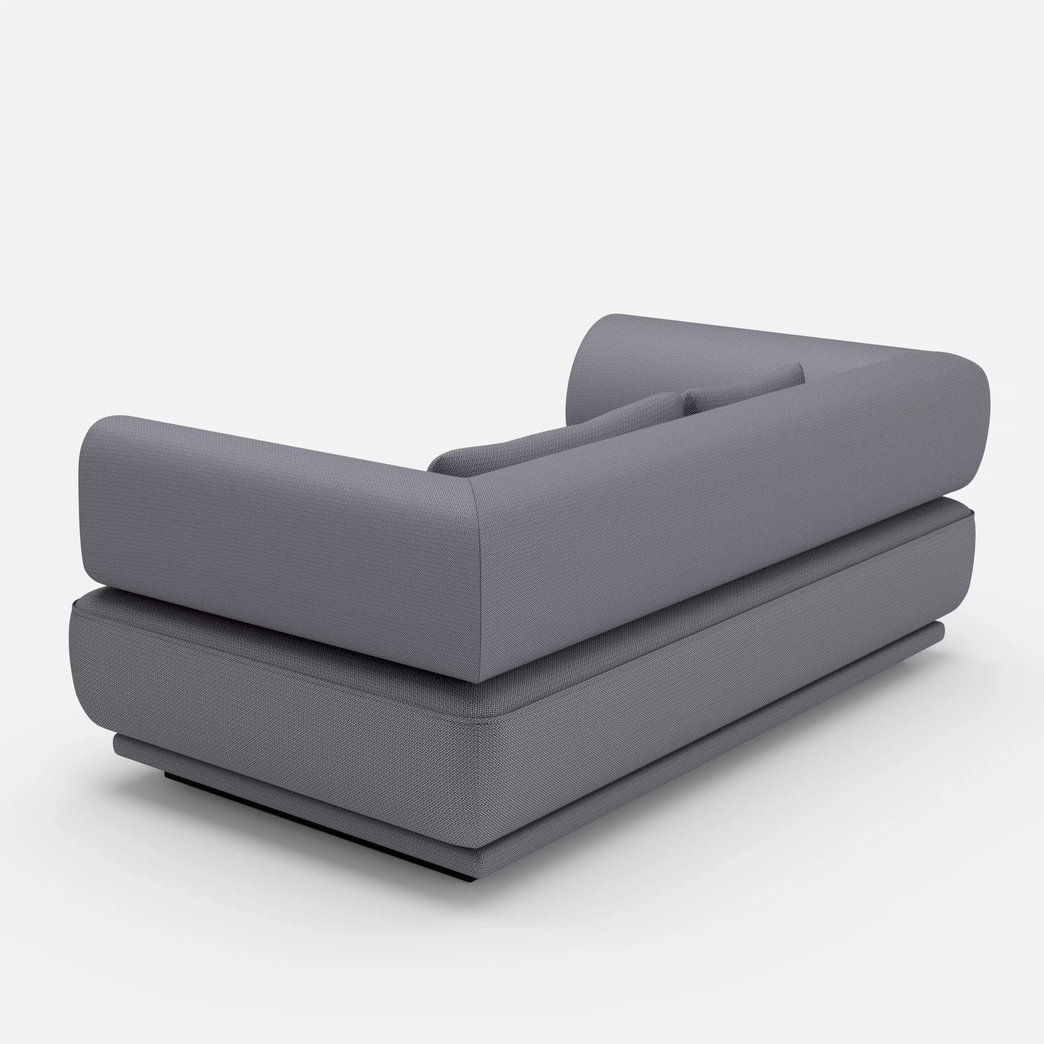 2 Sitzer Lounge Sofa Gordo credocarbon in Dunkelgrau von hinten