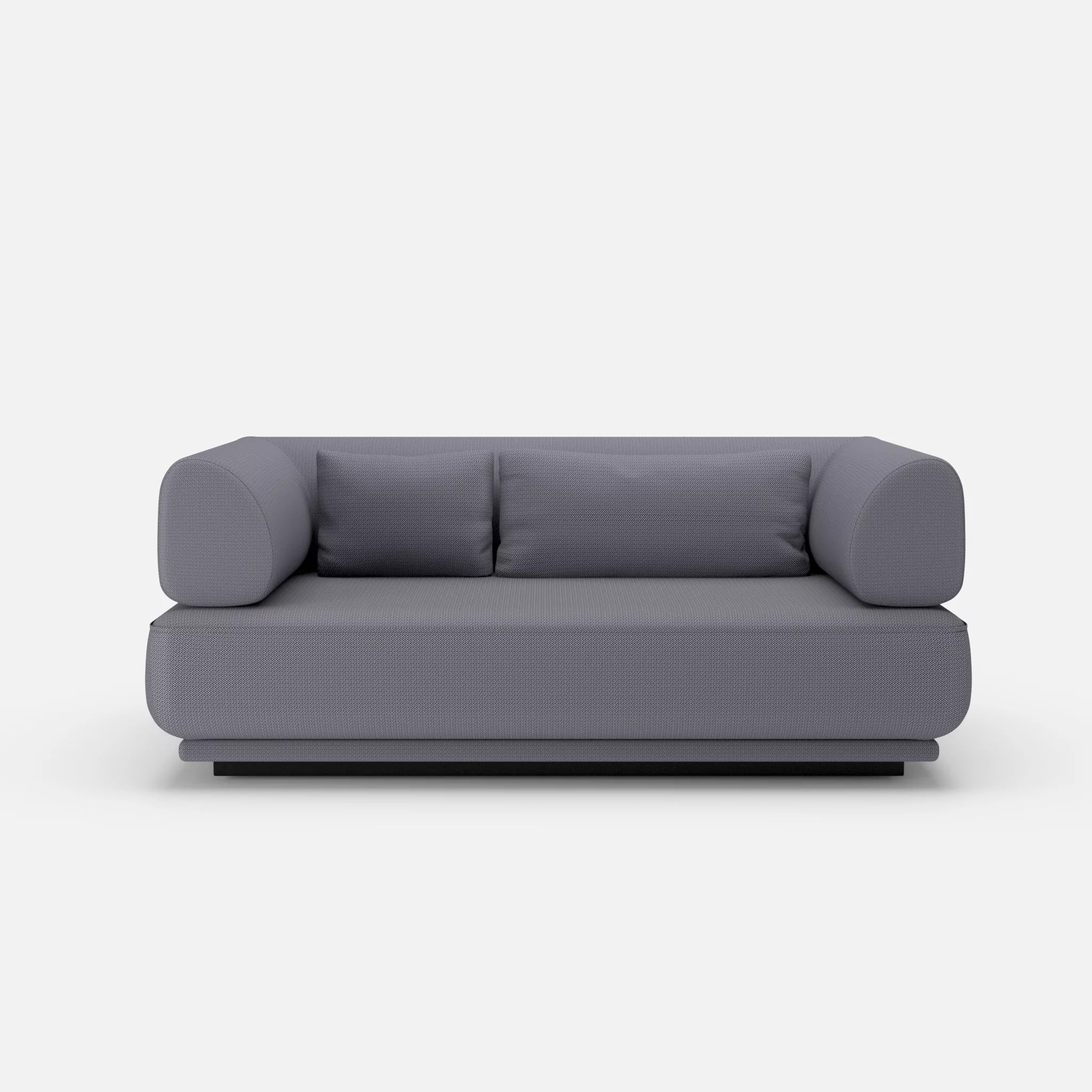 2 Sitzer Lounge Sofa Gordo credocarbon in Dunkelgrau von vorne