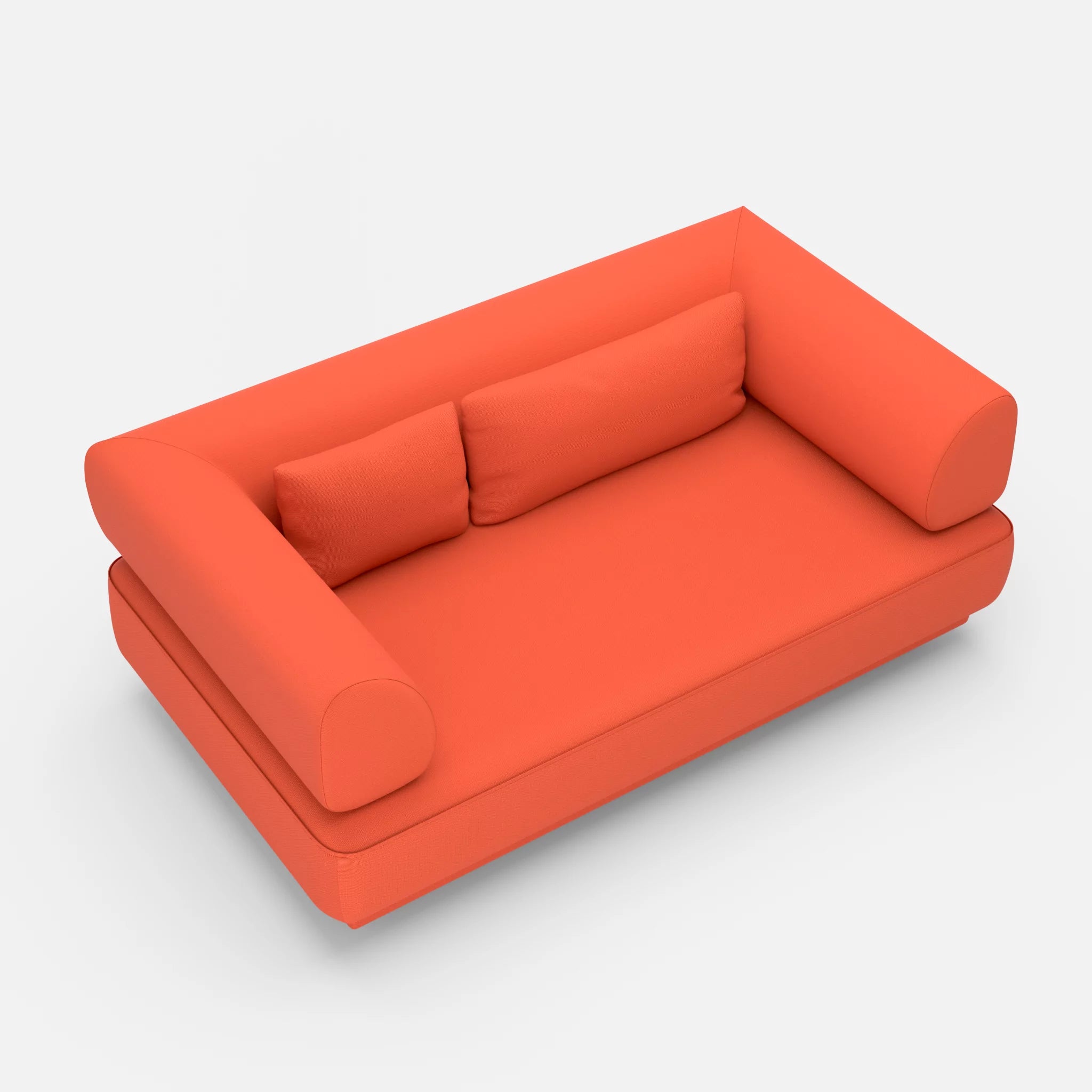 2 Sitzer Lounge Sofa Gordo laserj3012 in Orange von oben