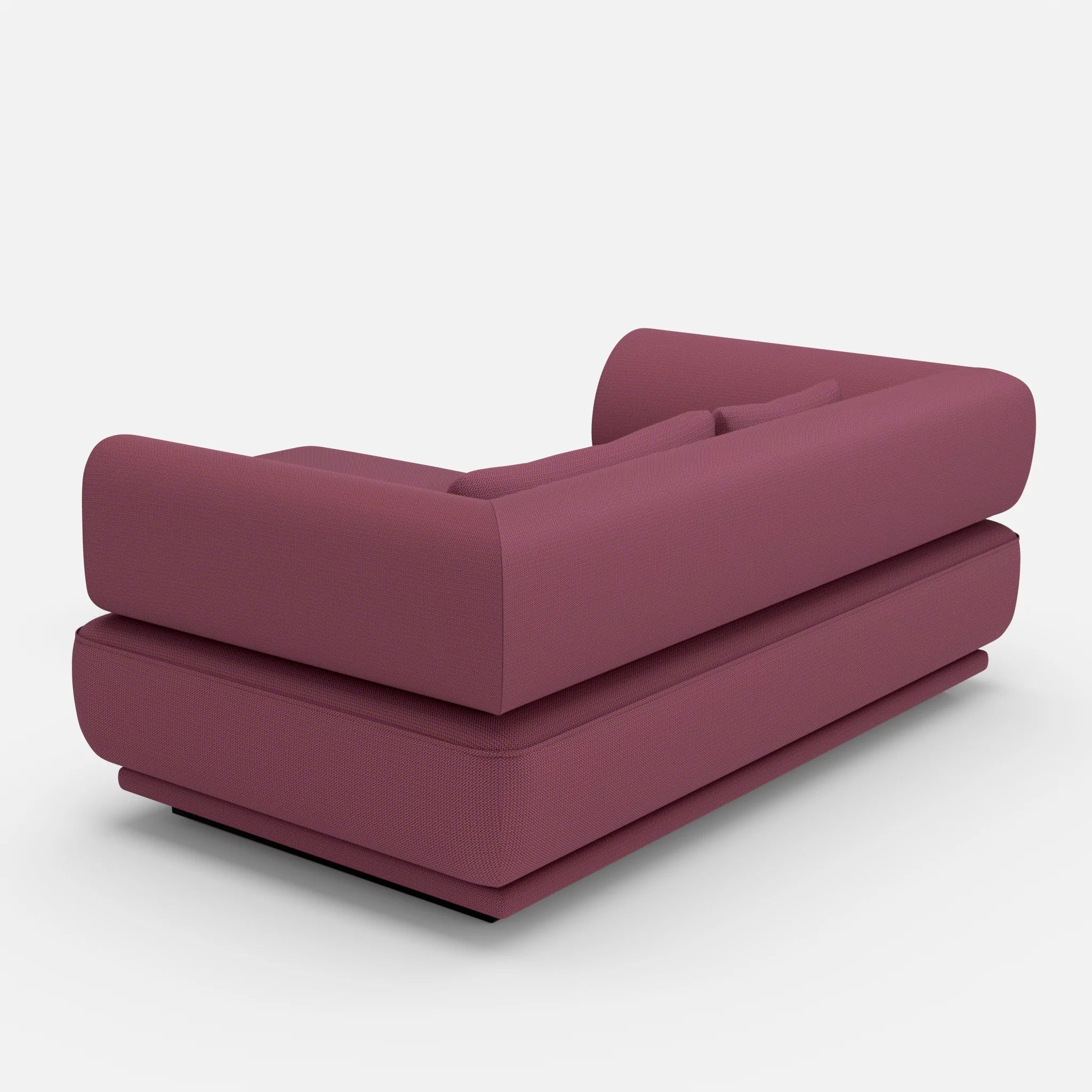 2 Sitzer Lounge Sofa Gordo mit Pouf credobreva in Violett von hinten