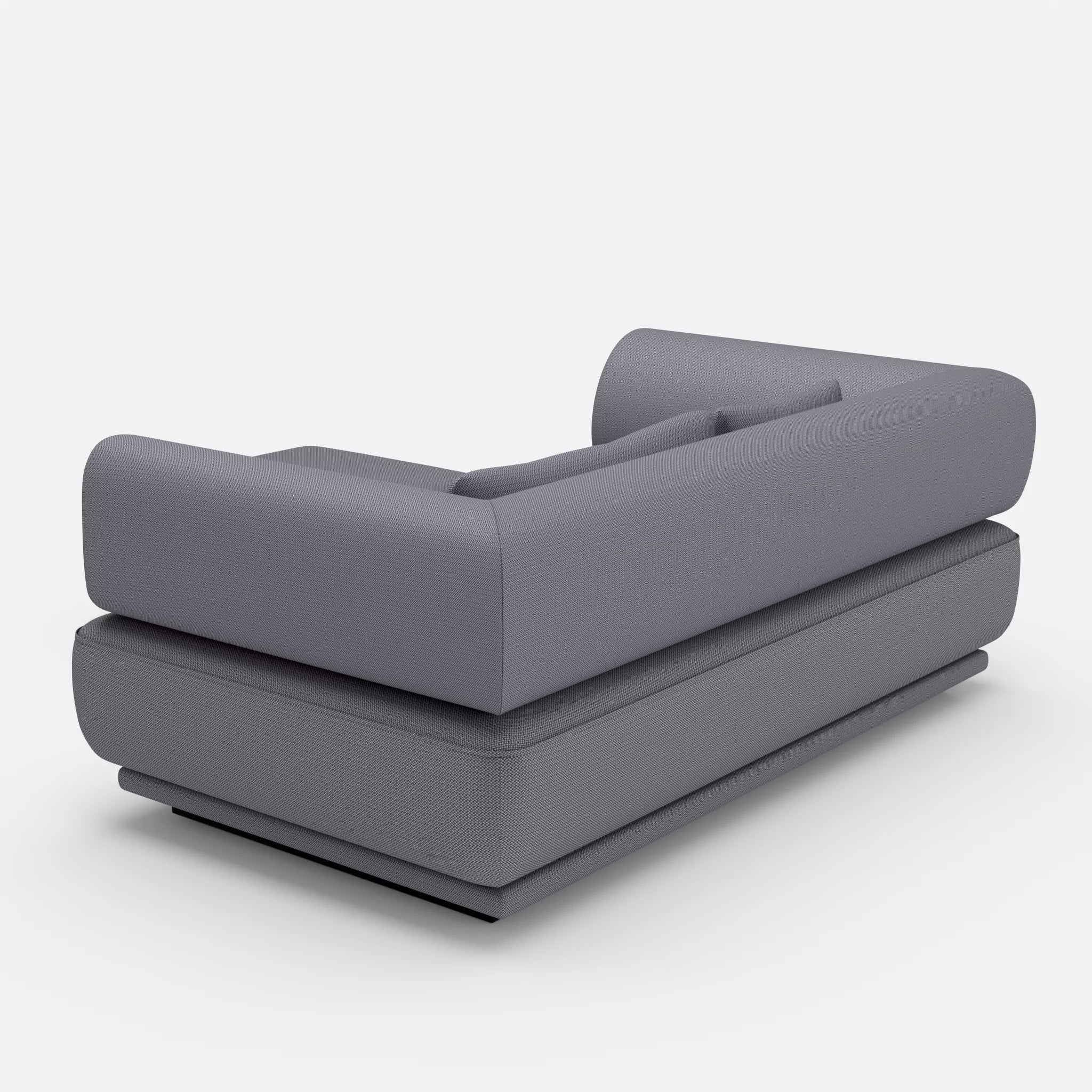2 Sitzer Lounge Sofa Gordo mit Pouf credocarbon in Dunkelgrau von hinten
