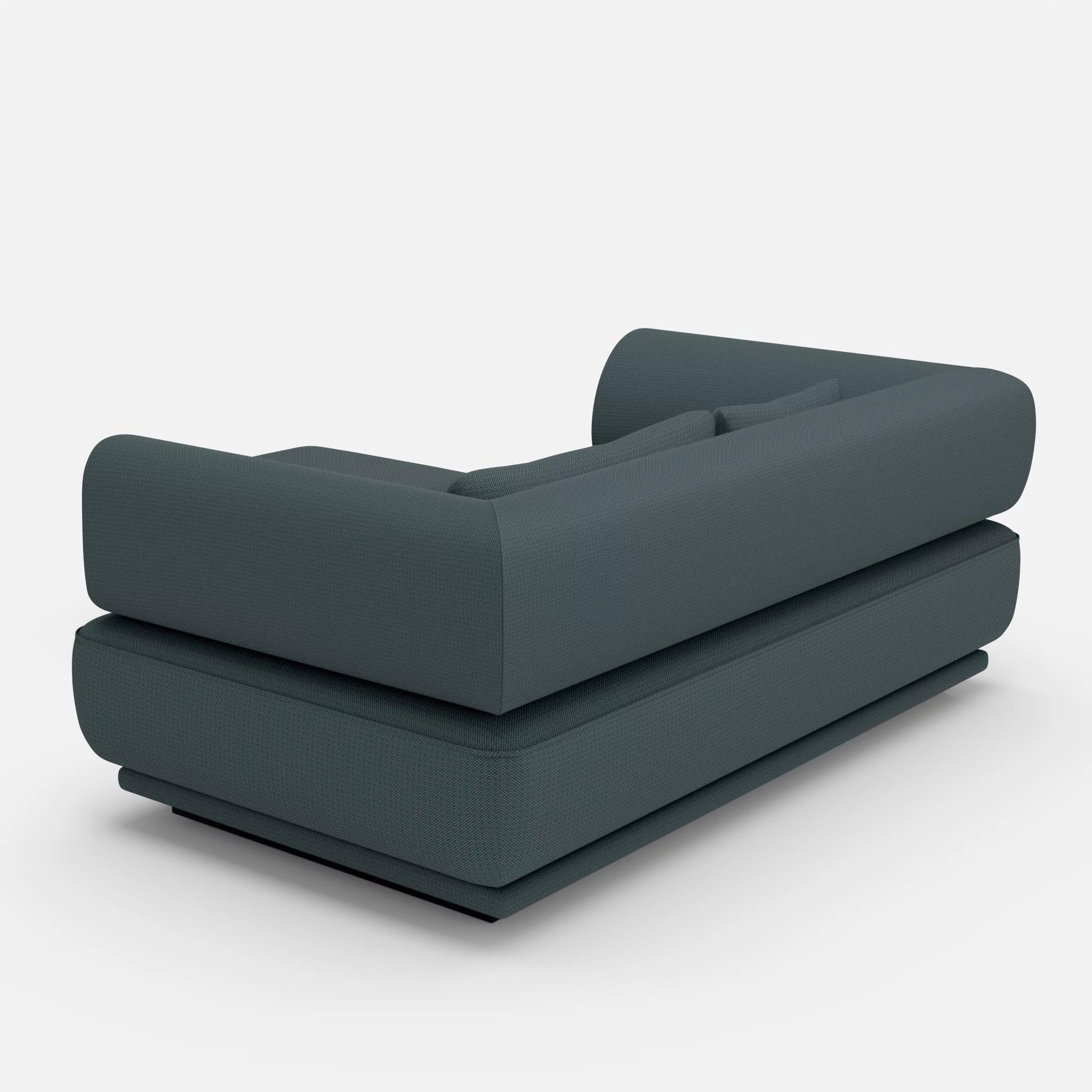 2 Sitzer Lounge Sofa Gordo mit Pouf credojaspis in Türkis von hinten
