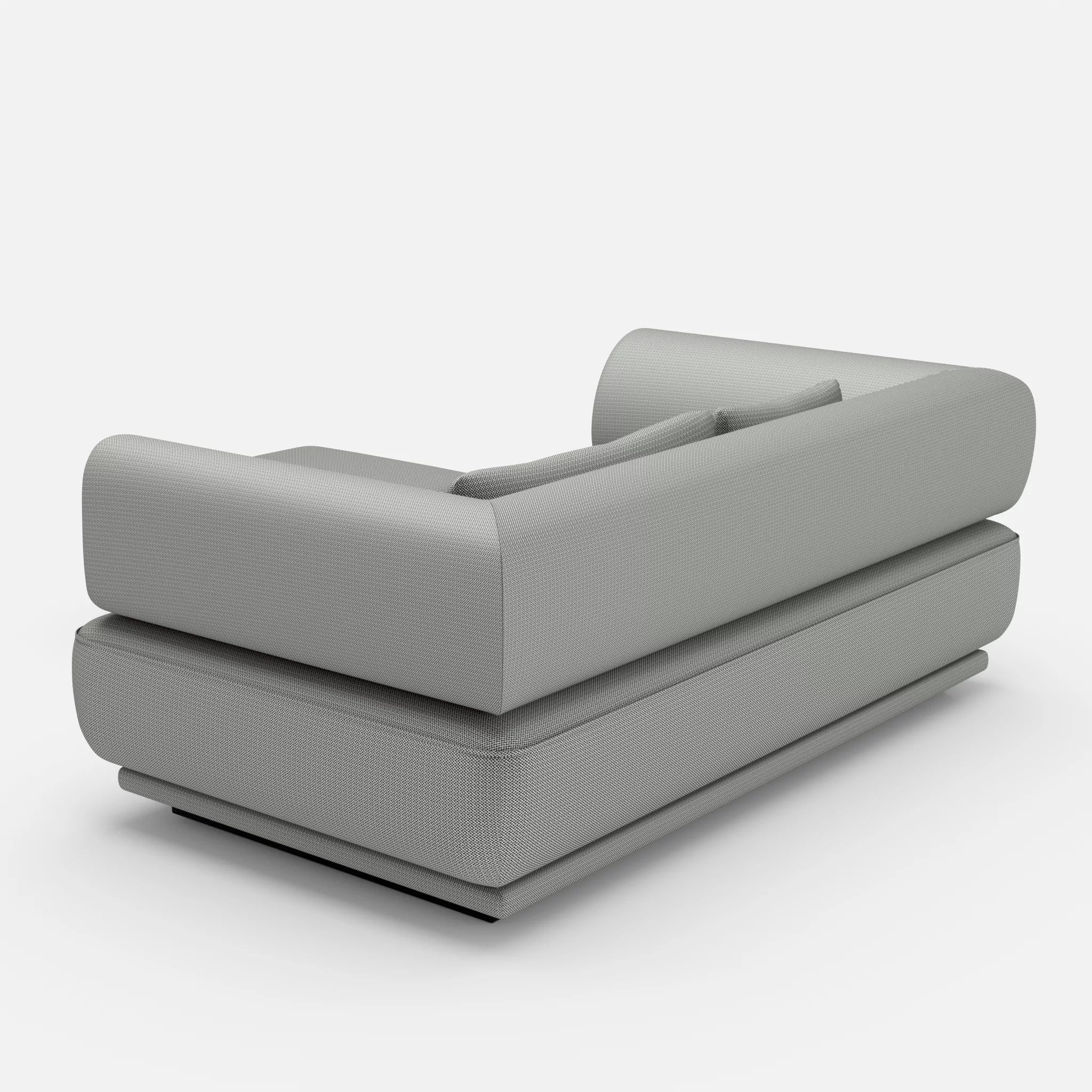 2 Sitzer Lounge Sofa Gordo mit Pouf credopepper in Dunkelgrau von hinten