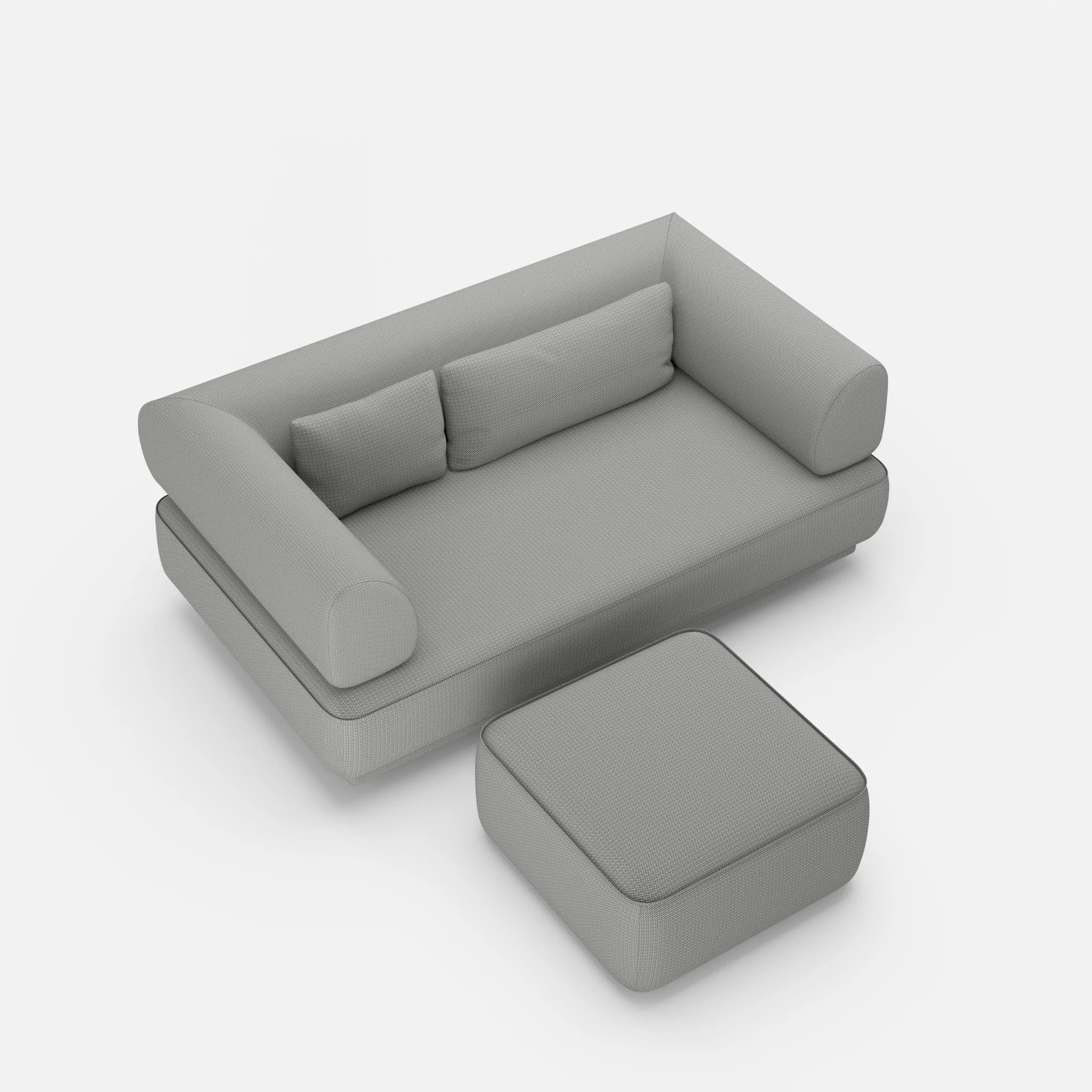 2 Sitzer Lounge Sofa Gordo mit Pouf credopepper in Dunkelgrau von oben