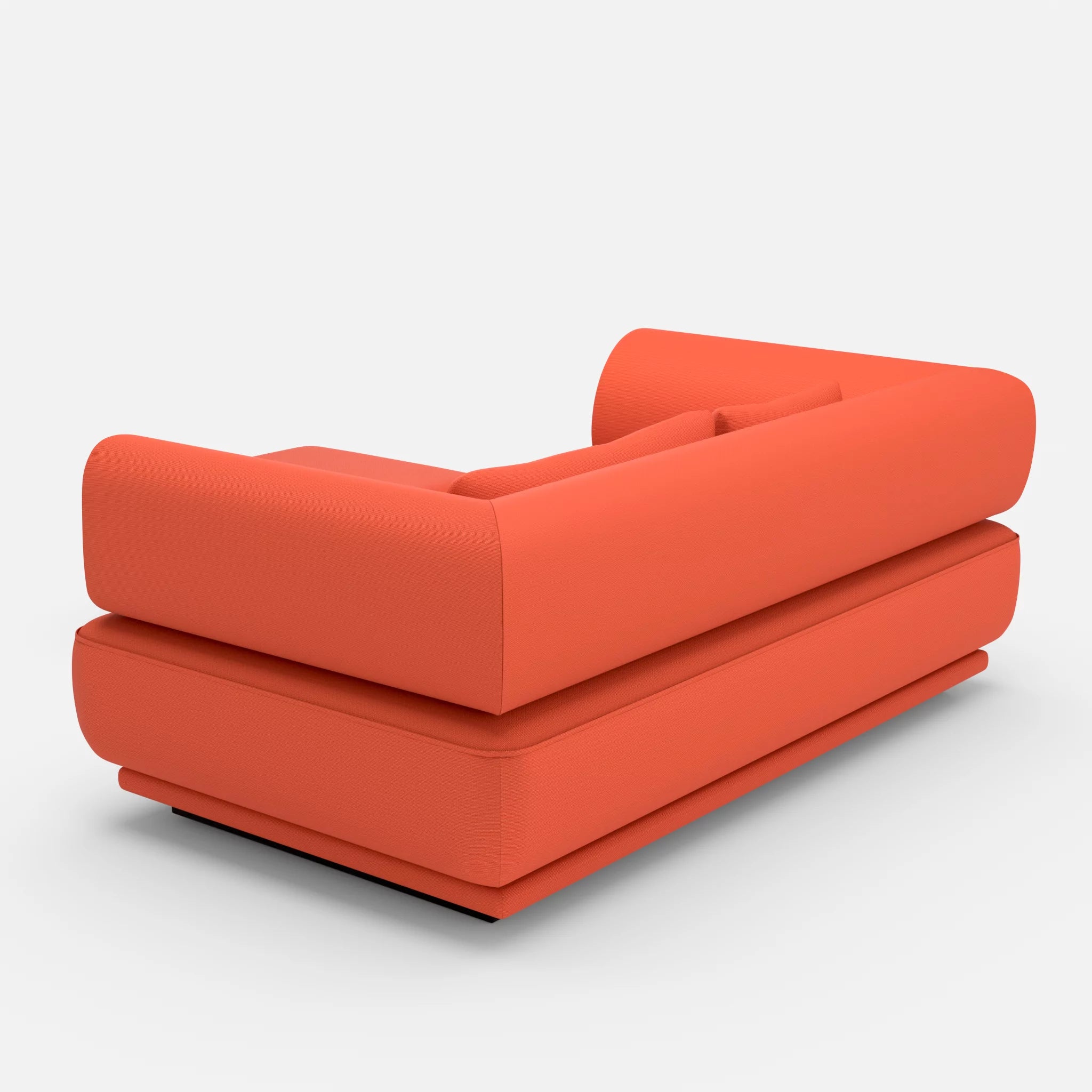 2 Sitzer Lounge Sofa Gordo mit Pouf laserj3012 in Orange von hinten