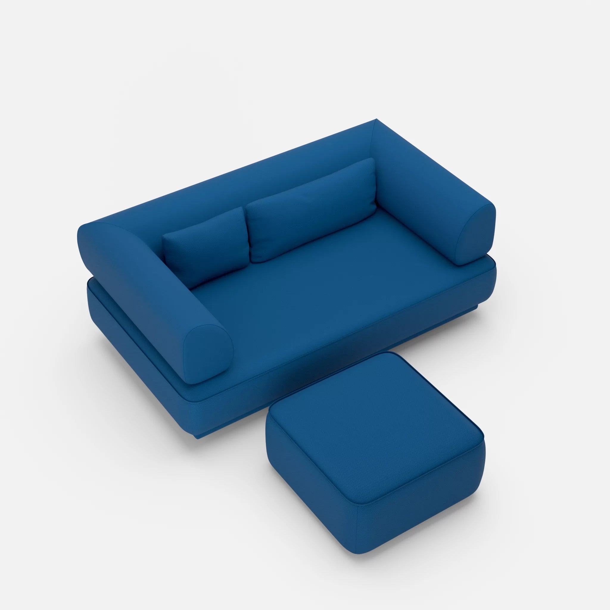 2 Sitzer Lounge Sofa Gordo mit Pouf laserj6098 in Dunkelblau von oben