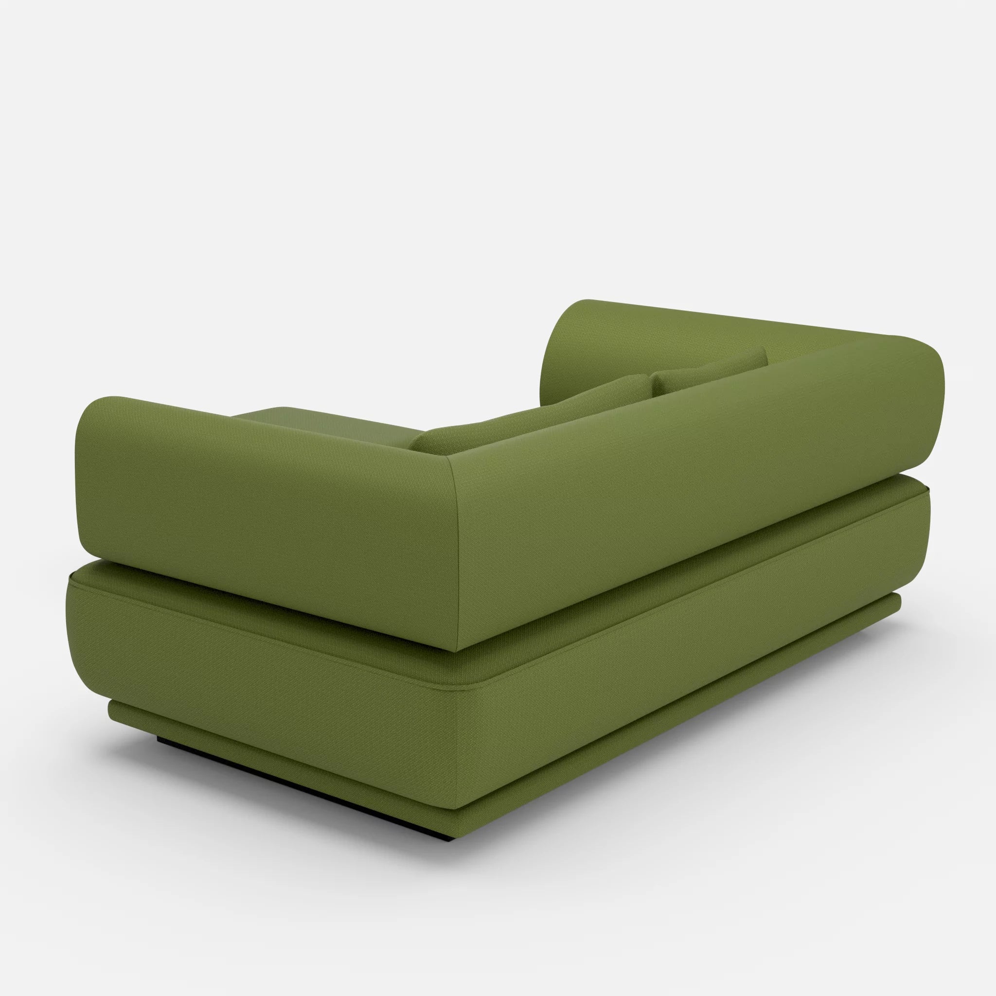 2 Sitzer Lounge Sofa Gordo mit Pouf laserj7021 in Grün von hinten