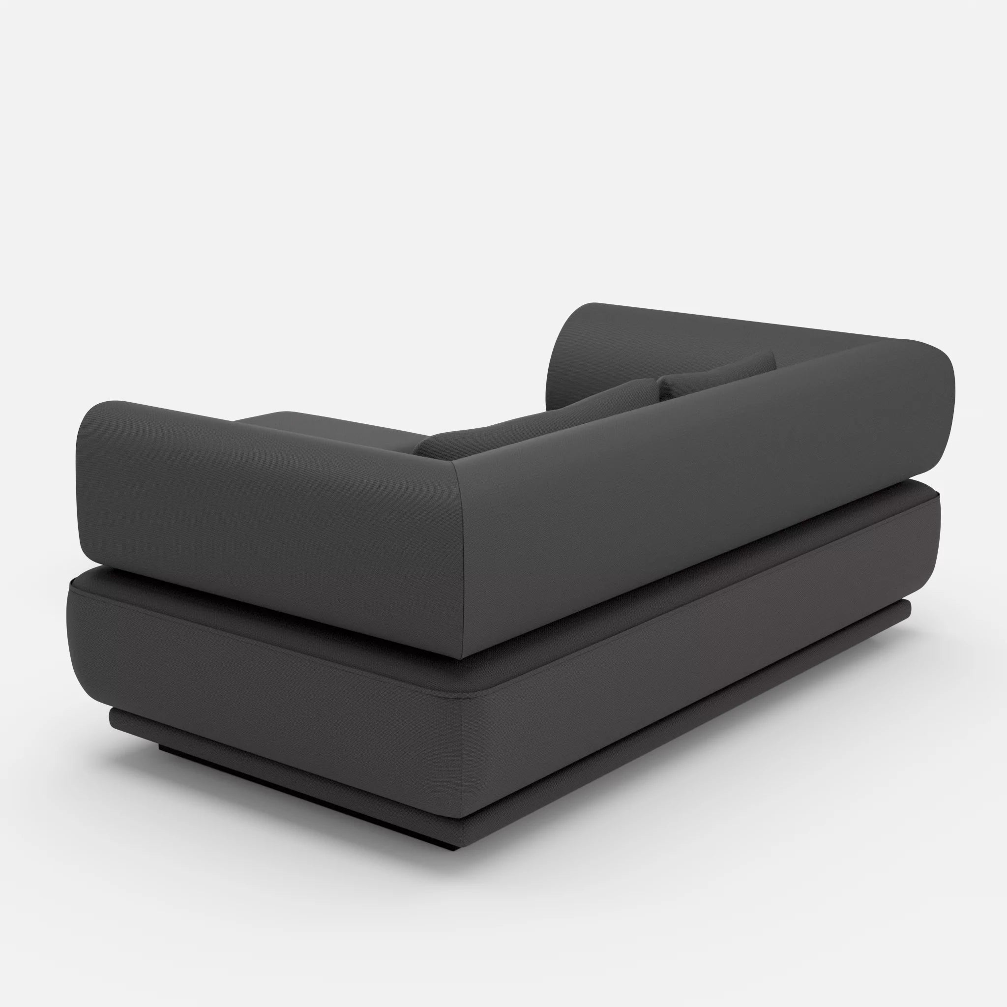 2 Sitzer Lounge Sofa Gordo mit Pouf laserj8017 in Anthrazit von hinten