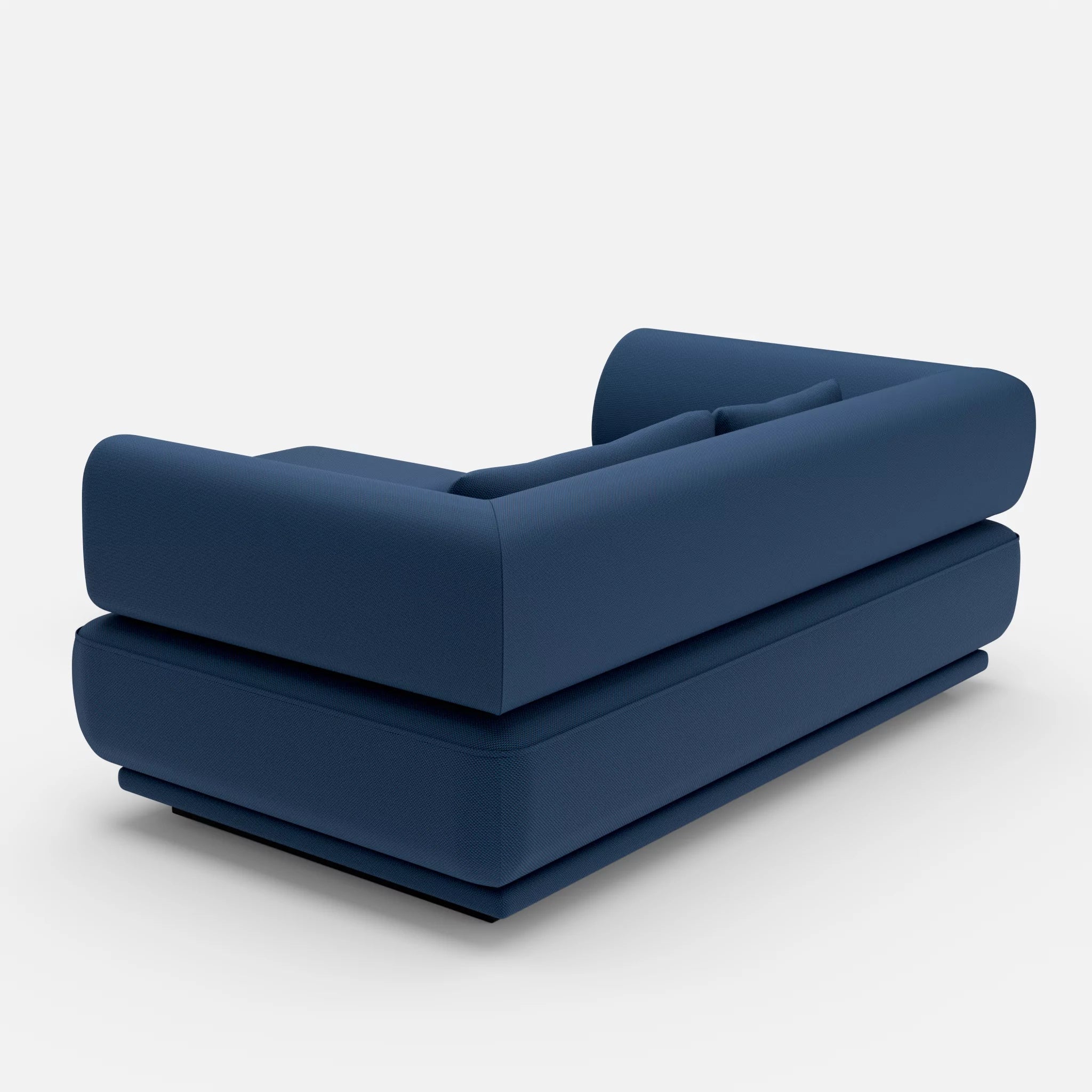 2 Sitzer Lounge Sofa Gordo mit Pouf novumamur in Navy von hinten