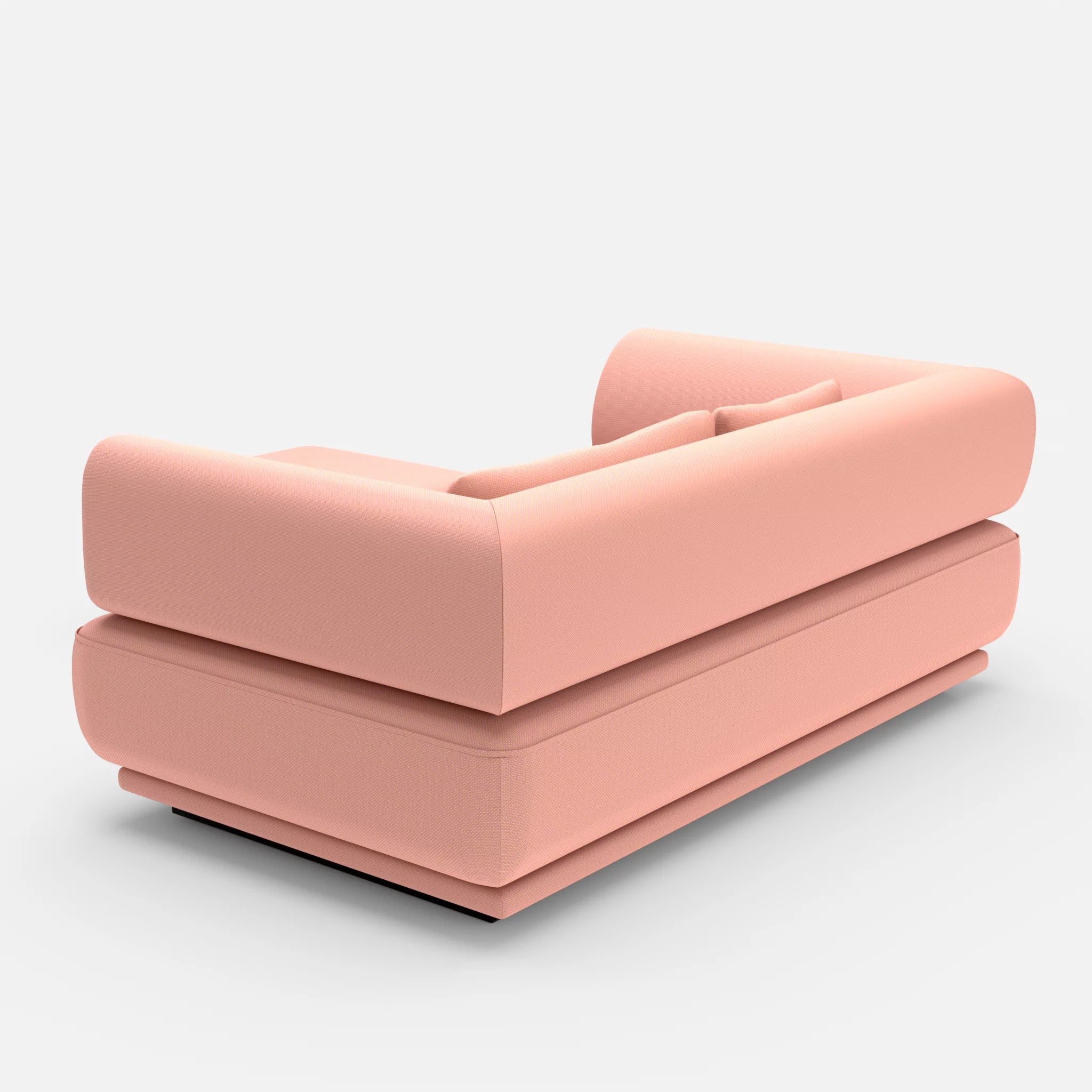 2 Sitzer Lounge Sofa Gordo mit Pouf novumflamingo in Flamingo von hinten