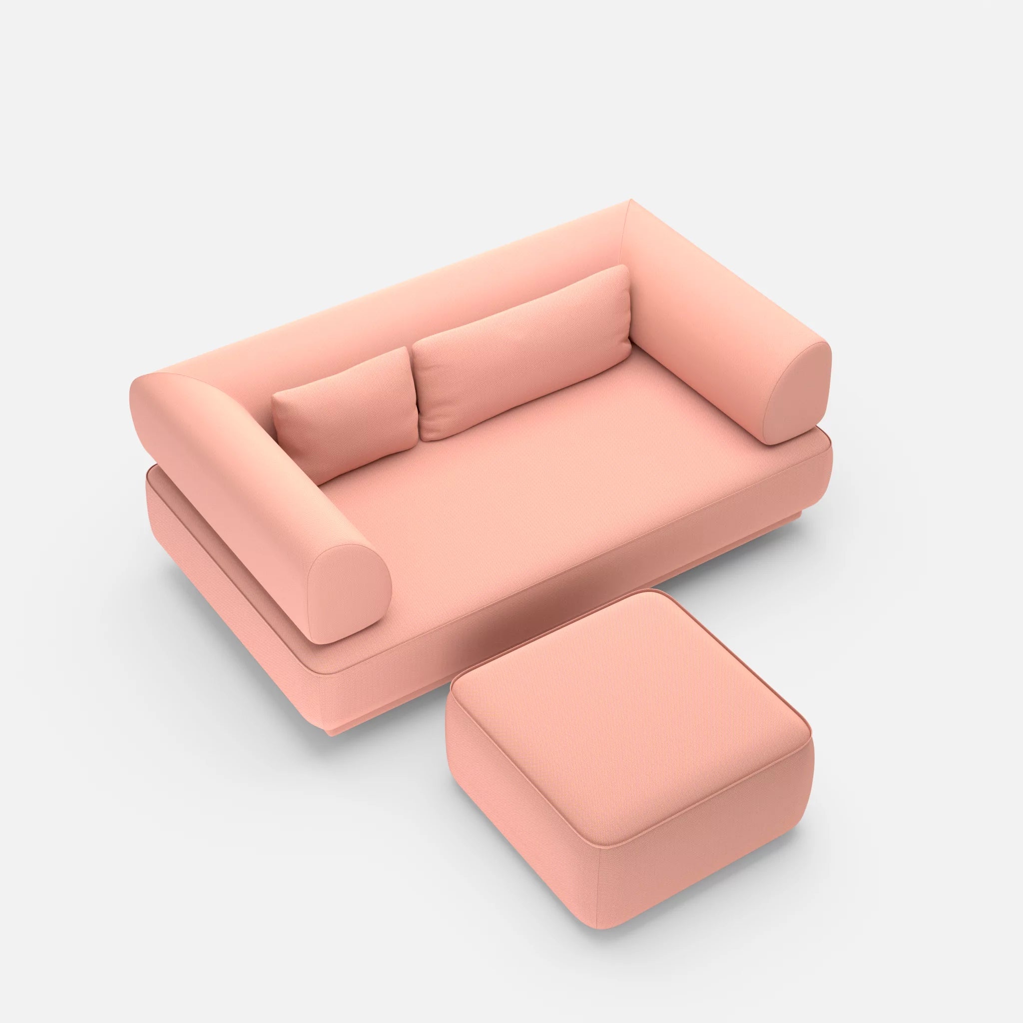 2 Sitzer Lounge Sofa Gordo mit Pouf novumflamingo in Flamingo von oben