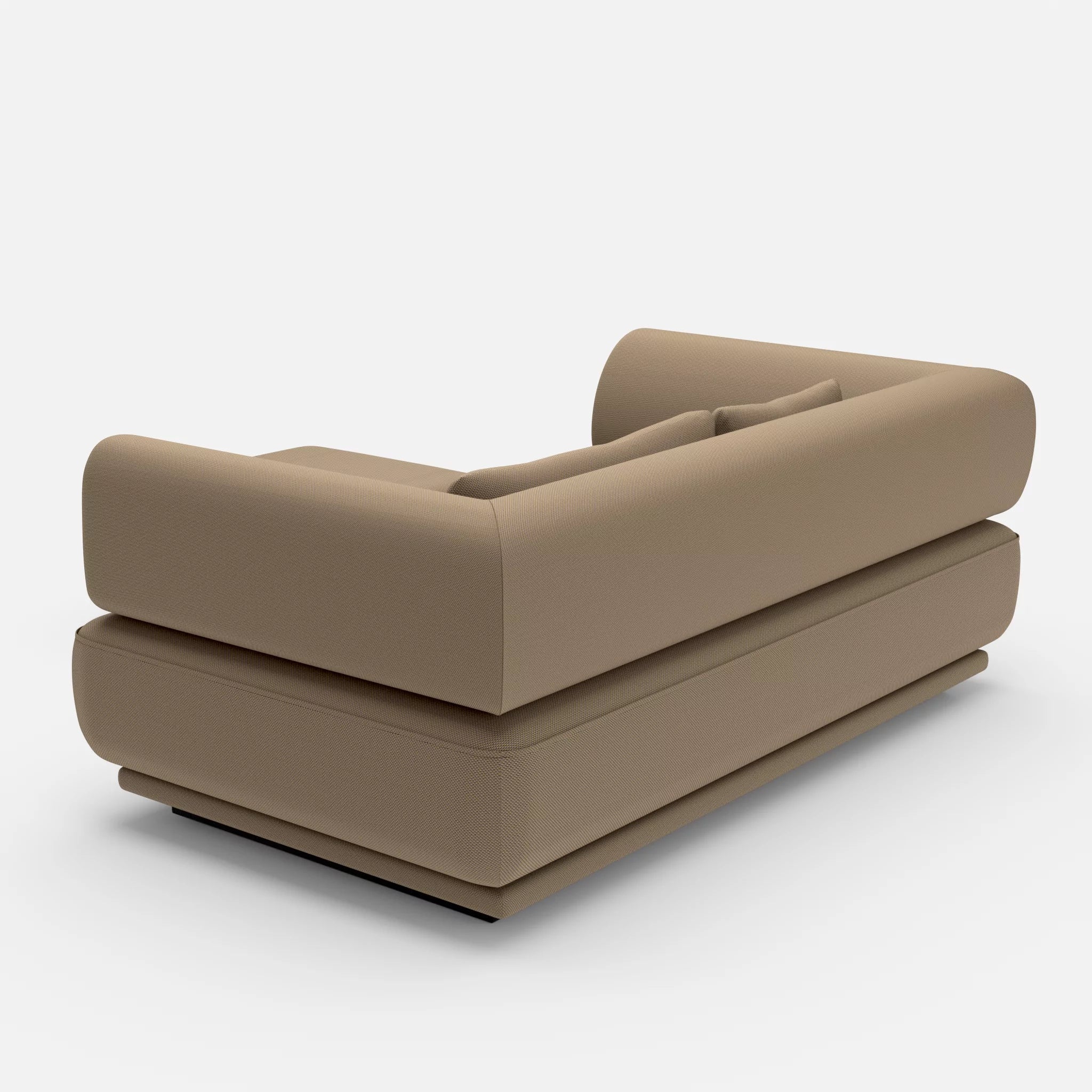 2 Sitzer Lounge Sofa Gordo mit Pouf novumsantos in Braun von hinten