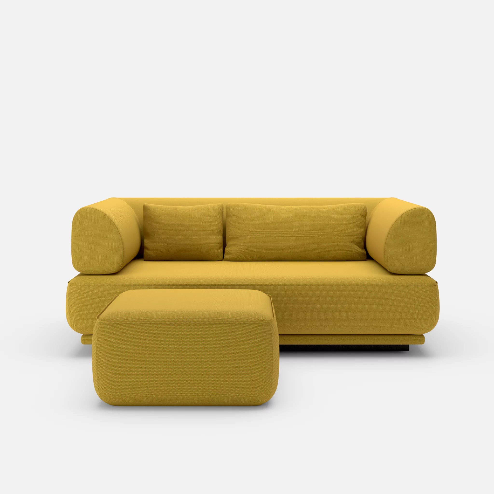 2 Sitzer Lounge Sofa Gordo mit Pouf novumtivoli in Hellgrün von vorne