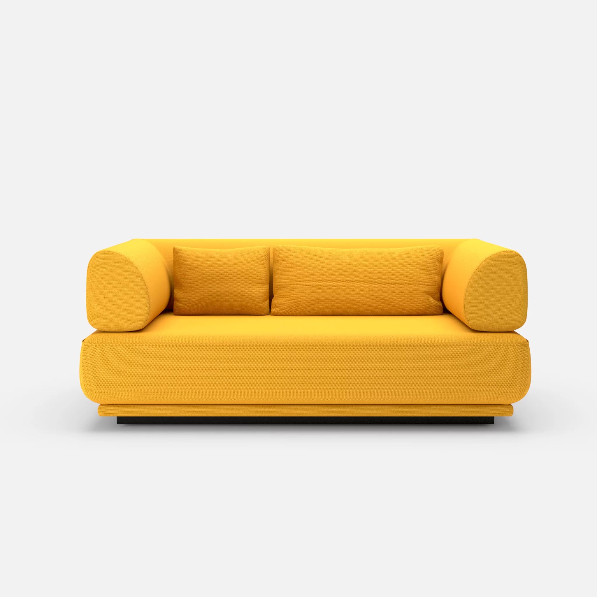 2 Sitzer Lounge Sofa Gordo novumcurry in Curry von vorne