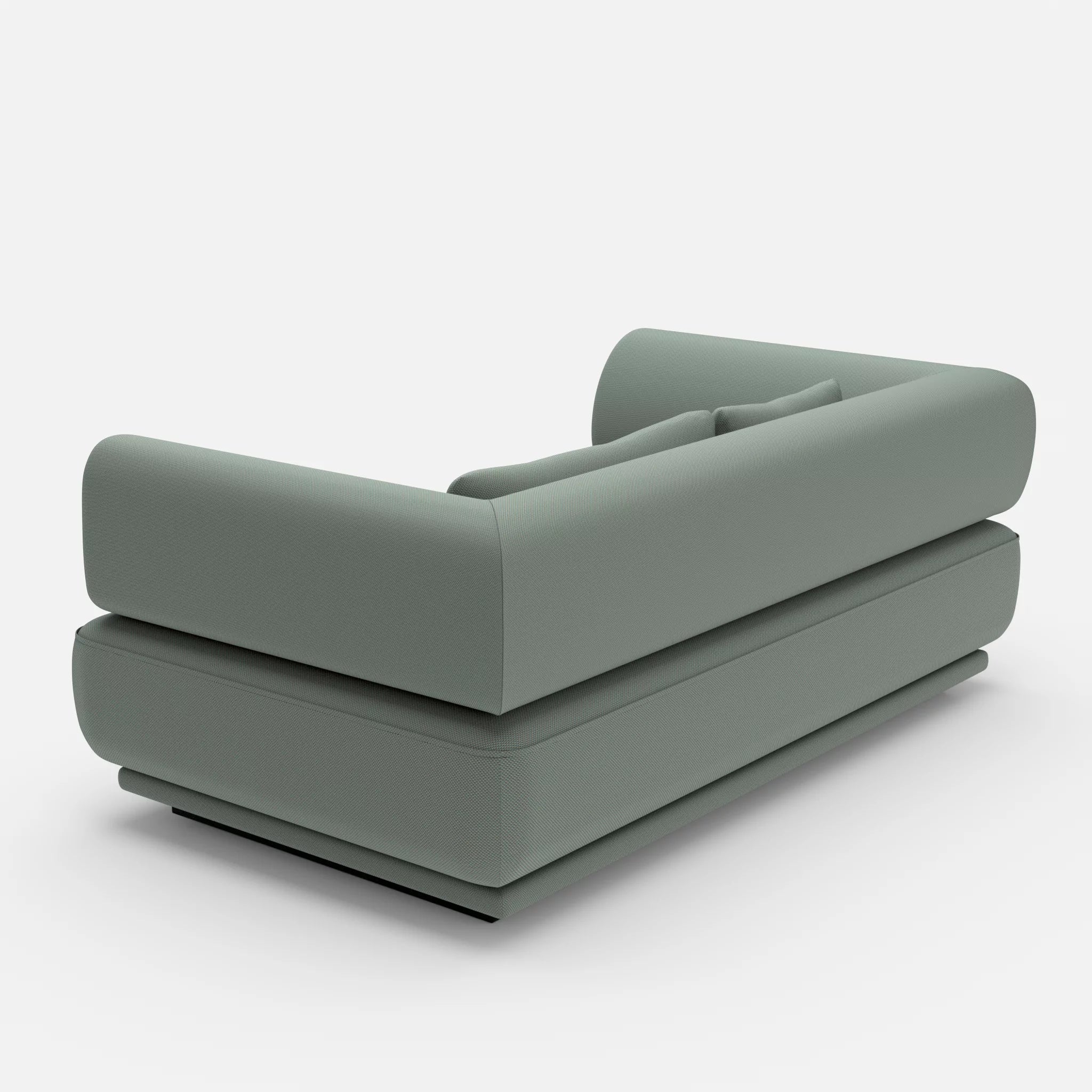2 Sitzer Lounge Sofa Gordo novumdelphi in Graublau von hinten